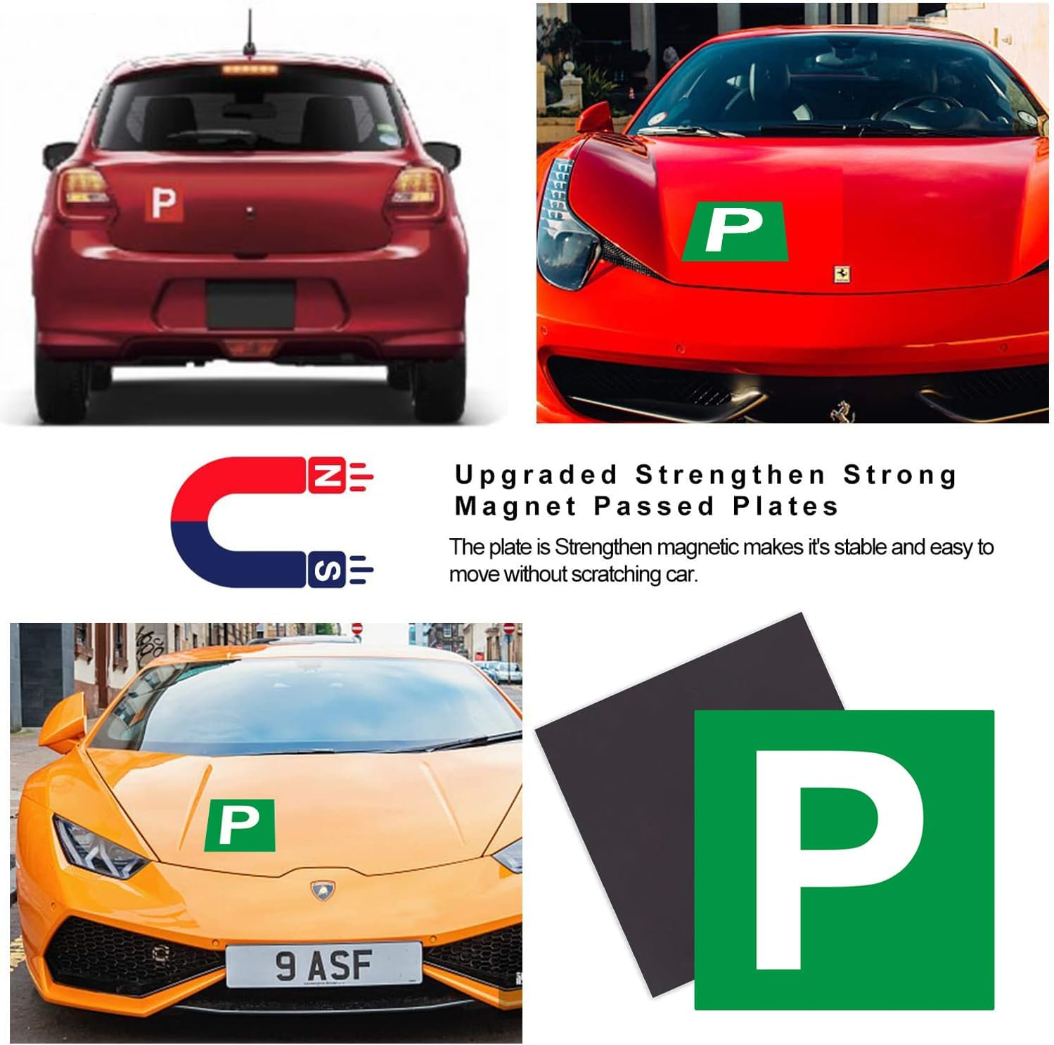 2PCS Learning Learner Driver Magnetic Yellow L Plate Car Licence Green P RED P (Green P for Victoria)