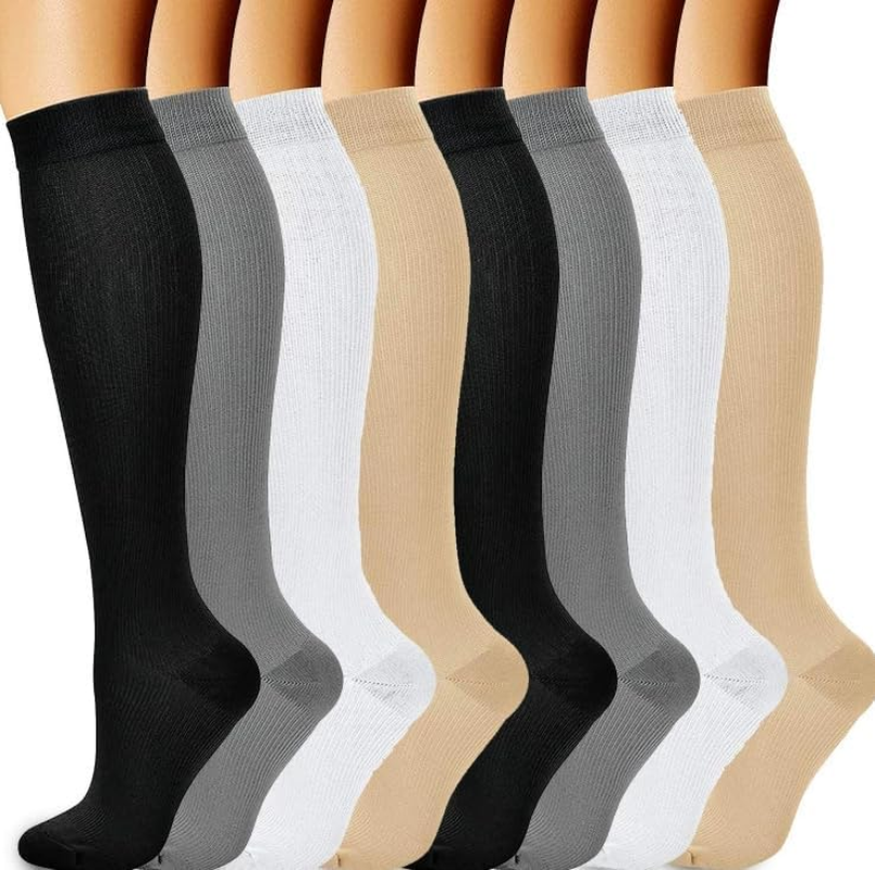Compression Socks for Women: 8-Pair Compression Socks (S/M Size). Best Circulation Support&mdash;Ideal for Athletic Running, Hiking. Fits Men & Women, Boosts Comfort during Active Pursuits. image number 5