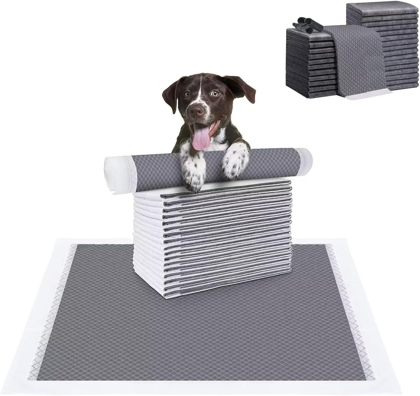 Pet Training Pads, Disposable Pet Pee Pads, Cat and Dog Potty Pads, Pet Toilets, Leak-Proof Absorbent, Bamboo Charcoal Carbon Fiber, Paper Towels.100 Pcs. (33X45Cm)