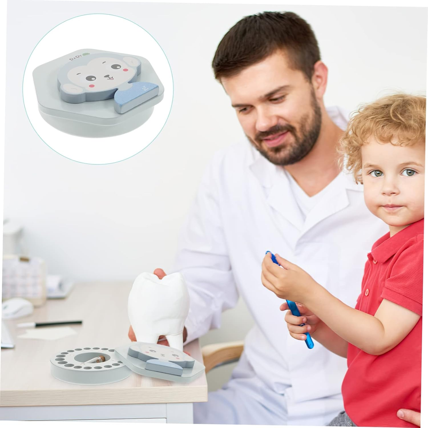 Tooth Keepsake Box Teeth Saver Container Curl Portable Memory Organizer for Boy Girl Cute for Newborns and Parents image number 1