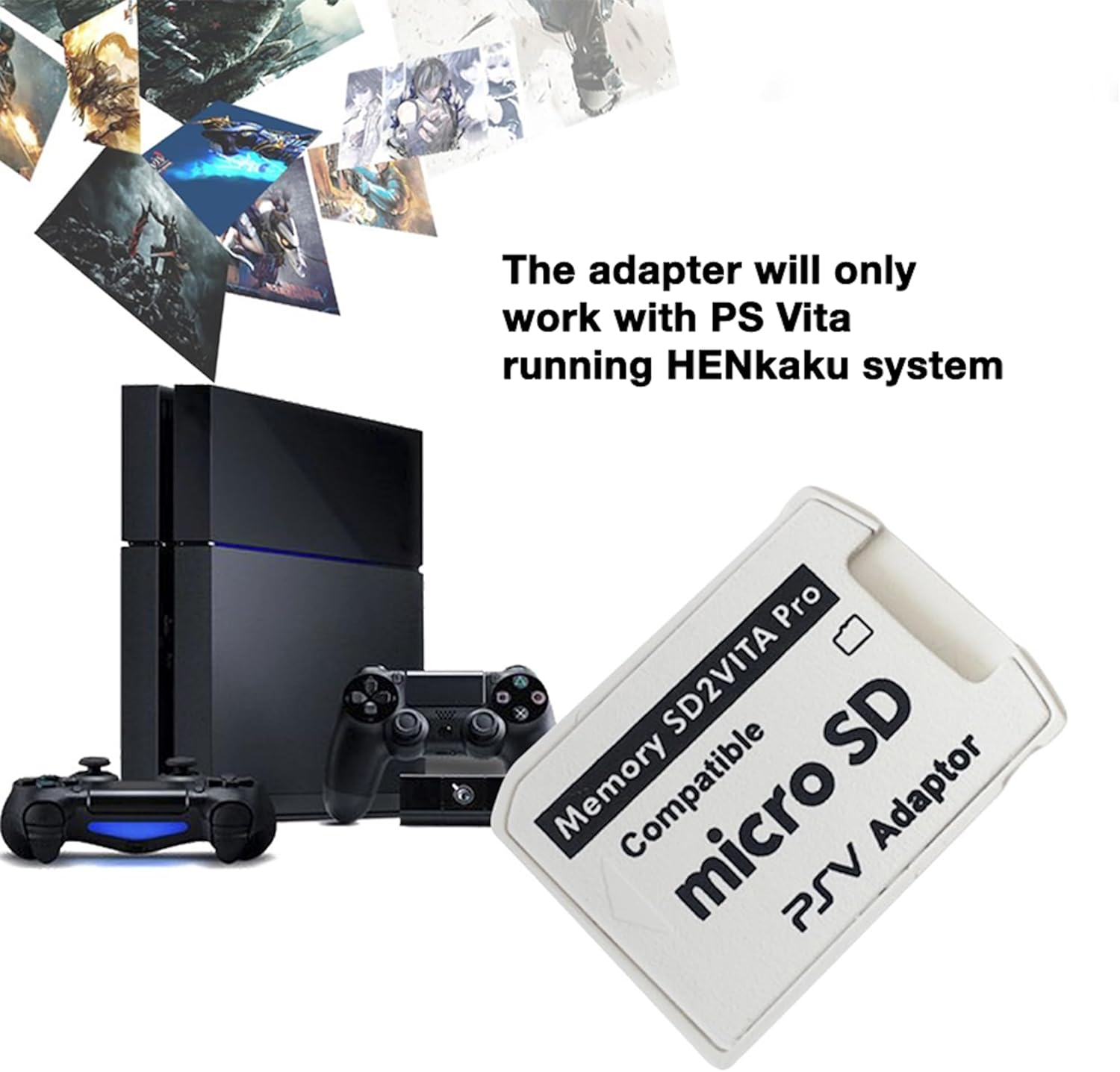 Sd2Vita 5.0 Memory Card Adapter for PS Vita - Ultimate Version Micro SD Adapter - Compatible with PS Vita 1000/2000 and PSTV - Supports FW 3.60 Henkaku Enso System image number 6