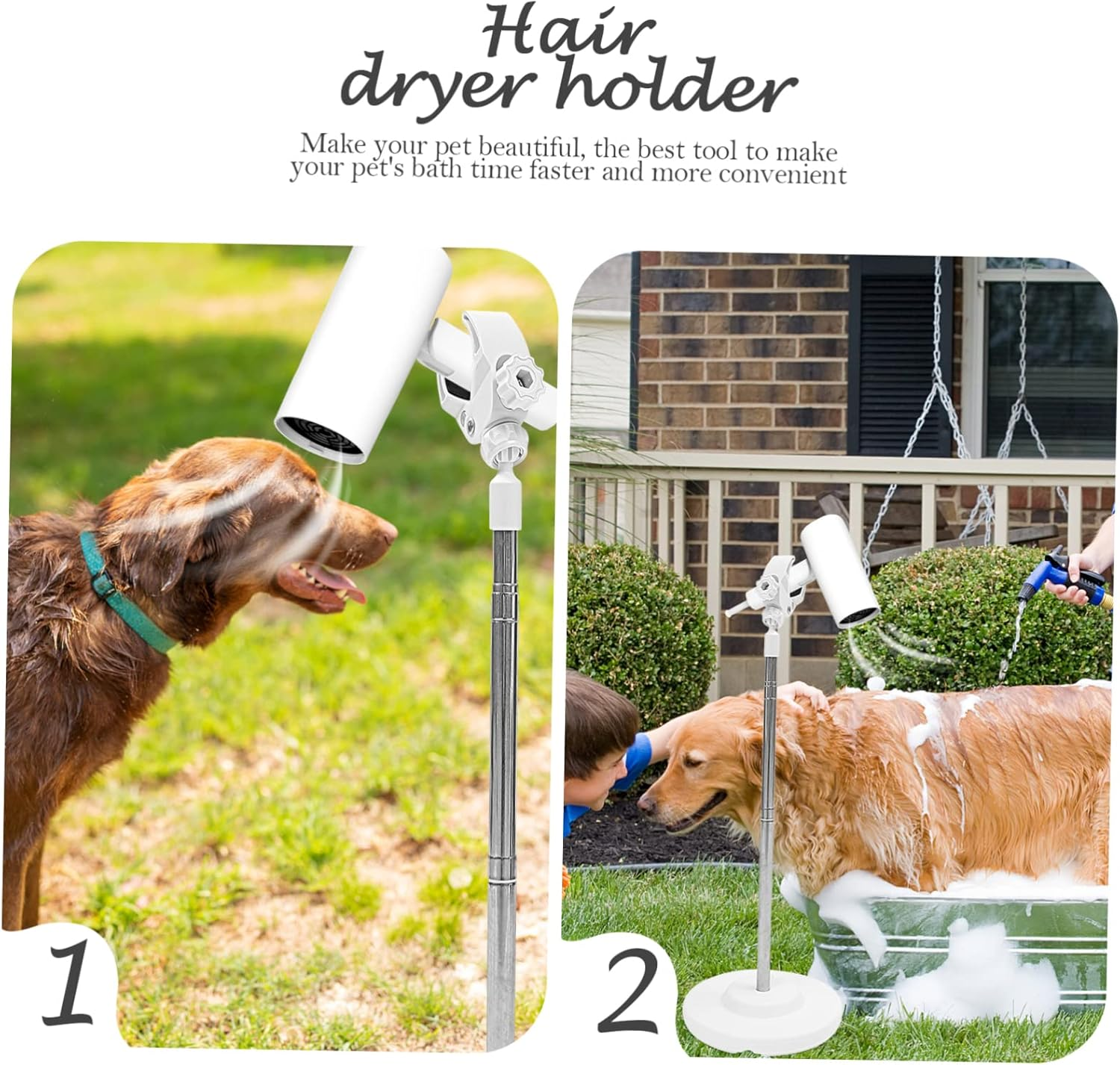 HEALEEP Hair Dryer Holder Stand Extendable Pet Hair Blower Stand Easy Mount Design image number 6