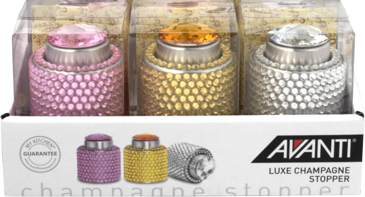 Avanti Luxe Individual Champagne Stopper, 3 Colour Options - Colour Selected Randomly during Pick & Pack