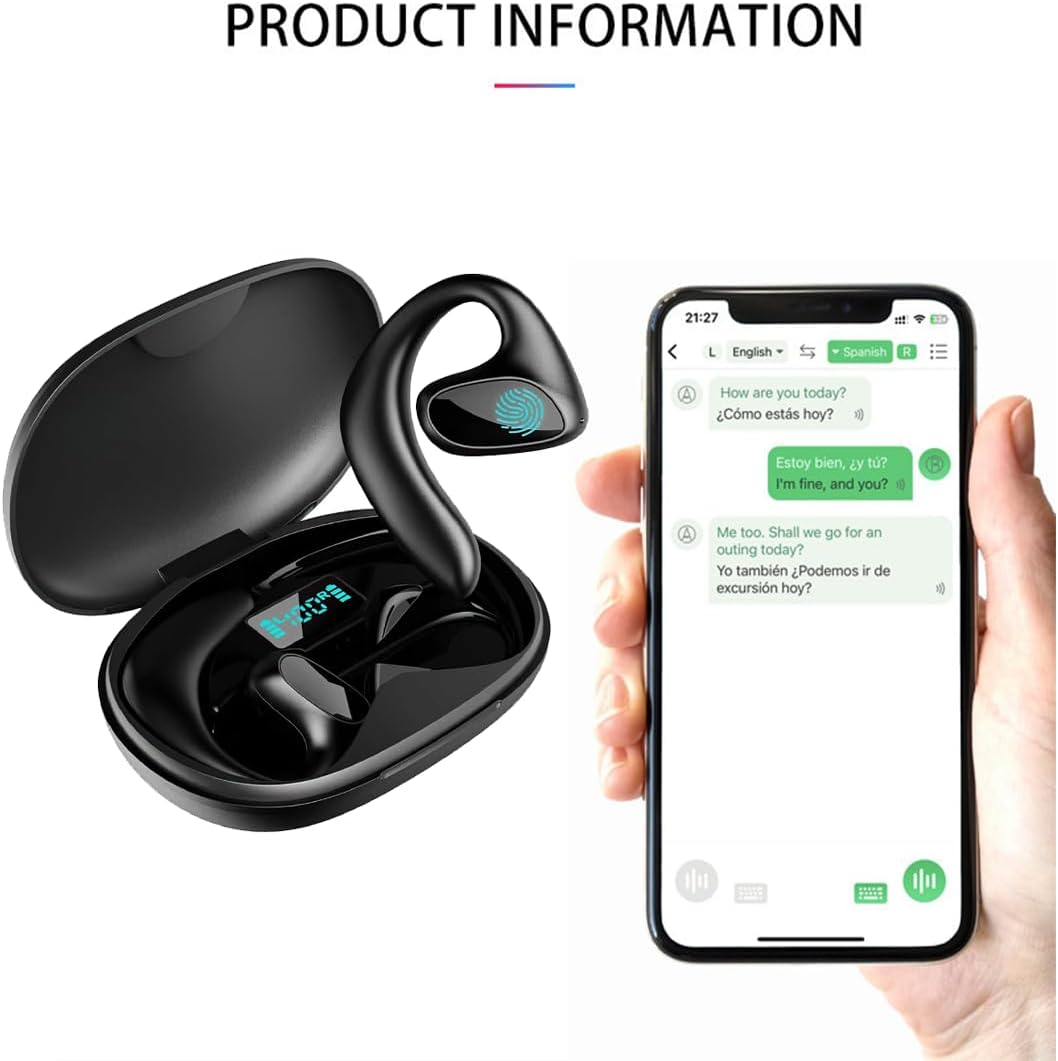 Meacode AI Translation Earbuds, AI Translation Earbuds Real Time with 156 Real - Time Languages for Business, Learning & Travel (Black) - White image number 3