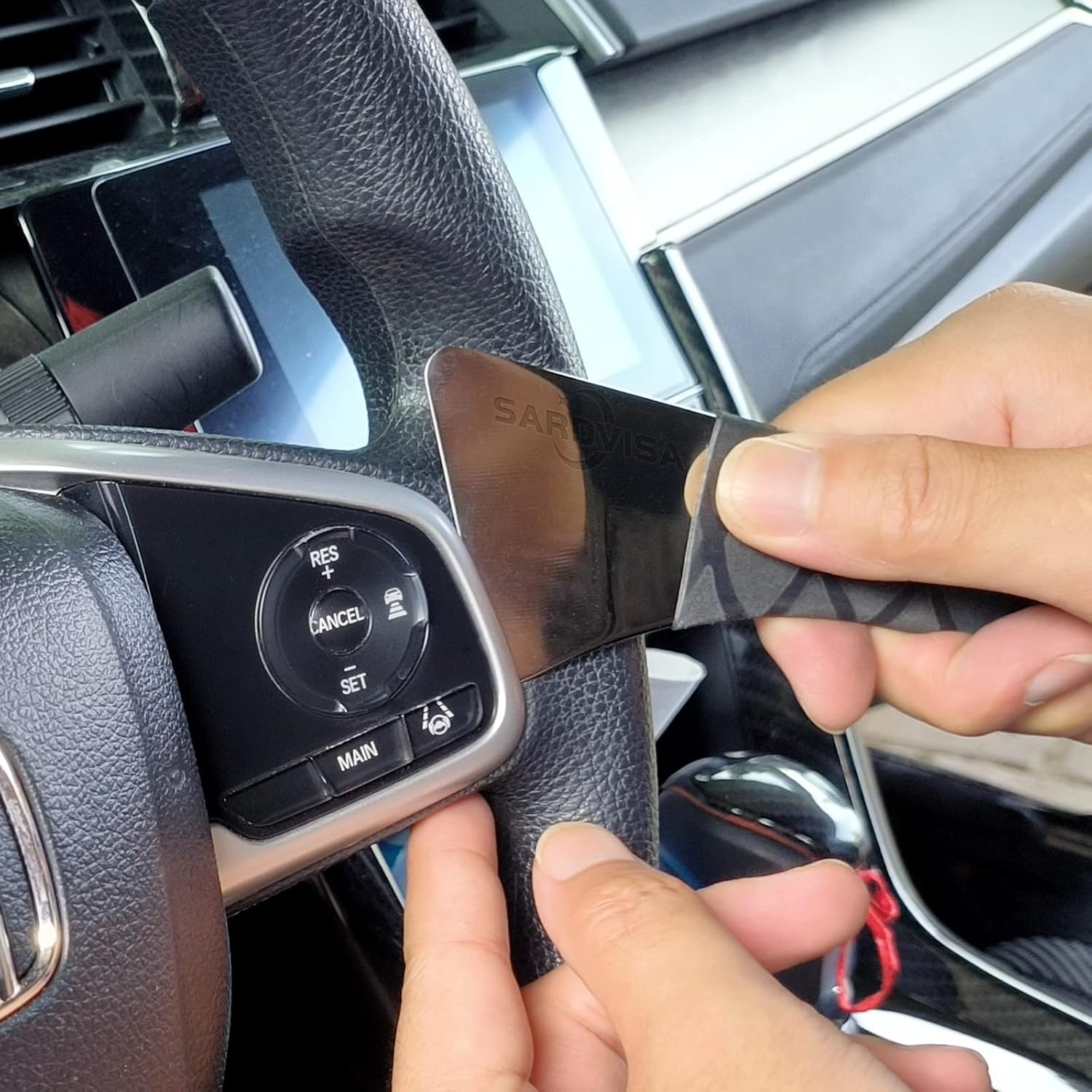 SARDVISA Auto Trim Removal Tool, Pro Heavy Weight Stainless Steel Metal Pry Board, Car Interior Easy Removal Pry Tool for Door Panel, Window, Fastener, Audio Dashboard, Clips, Baseboard image number 1