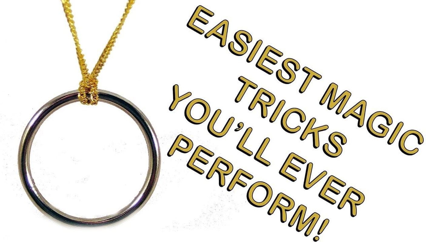 Milesmagic Magician'S Ring on Chain Gimmick Impromptu Street Effects Tie Untie Necklace Knots Stage Mentalism Real Close up Illusion for Easy and Professional Routine Magic Tricks image number 4