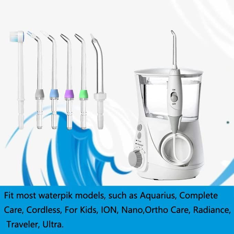 Flosser Replacement Tips for Waterpik Water Flosser, High-Pressure Water Flosser Tip Replacement, Compatible with Waterpik Oral Irrigator (6Pack) image number 1