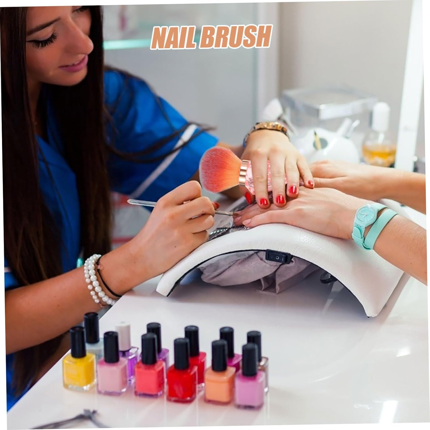 Minkissy Nail Dust Brush Soft Bristles for Nail Art Removal Makeup Powder Applicator