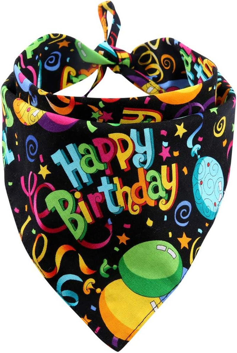 Dog Birthday Bandana Triangle Bibs Scarf Accessories Black Small image number 2