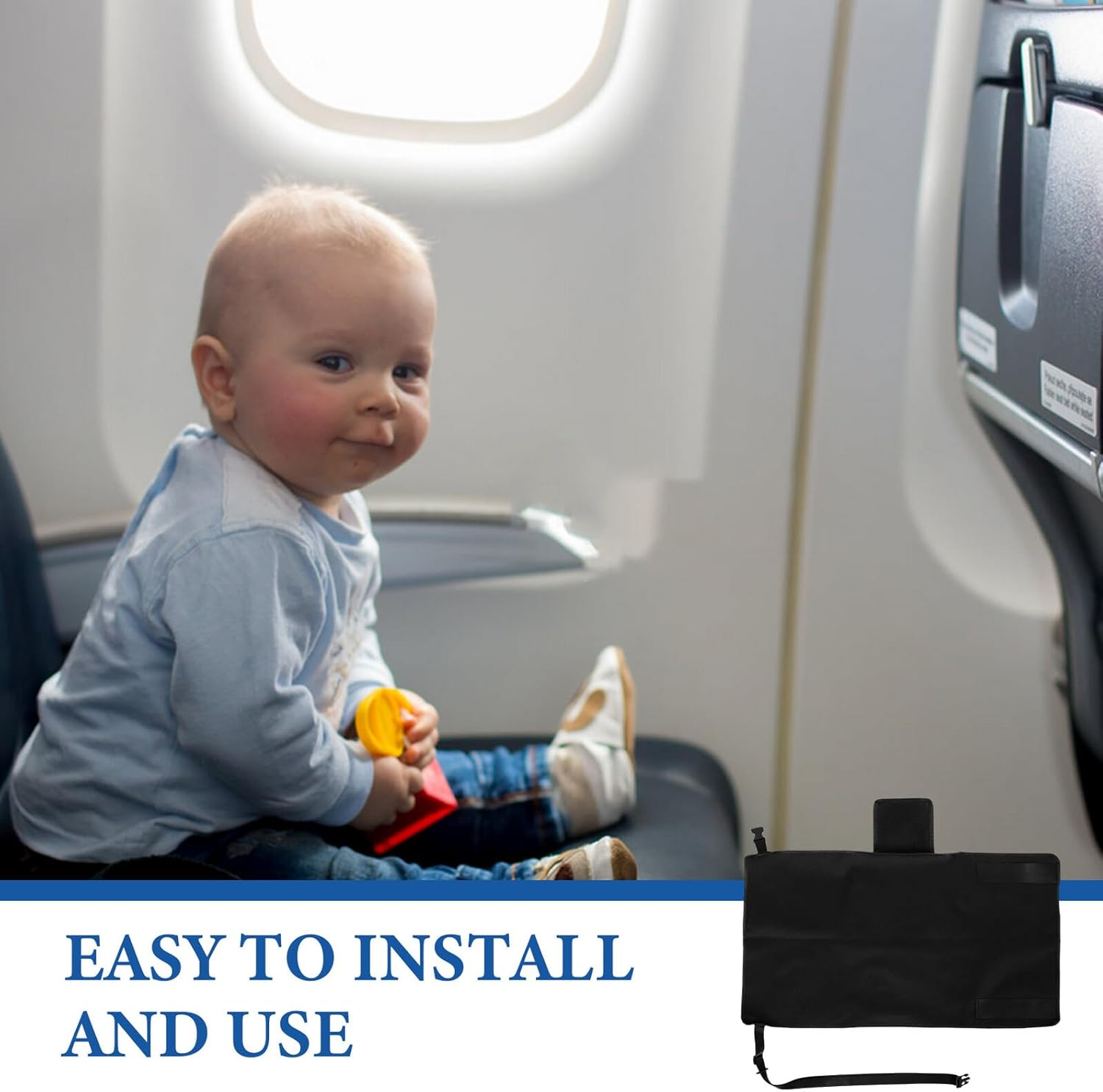 Portable Airplane Footrest Seat Extender with Sturdy Straps and Design for Travel Comfort Long Flights and Car Rides image number 4