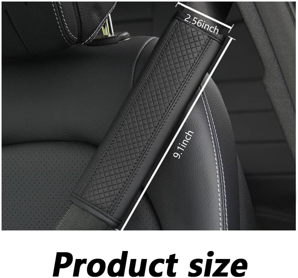 2PCS Car Seat Belt Cover Pad,Breathable Leather Seatbelt Covers for Shoulder Protection and Car Decorations,Universal Seatbelt Cushion Adding Car Seat Strap Pads Car Accessories Interior image number 1