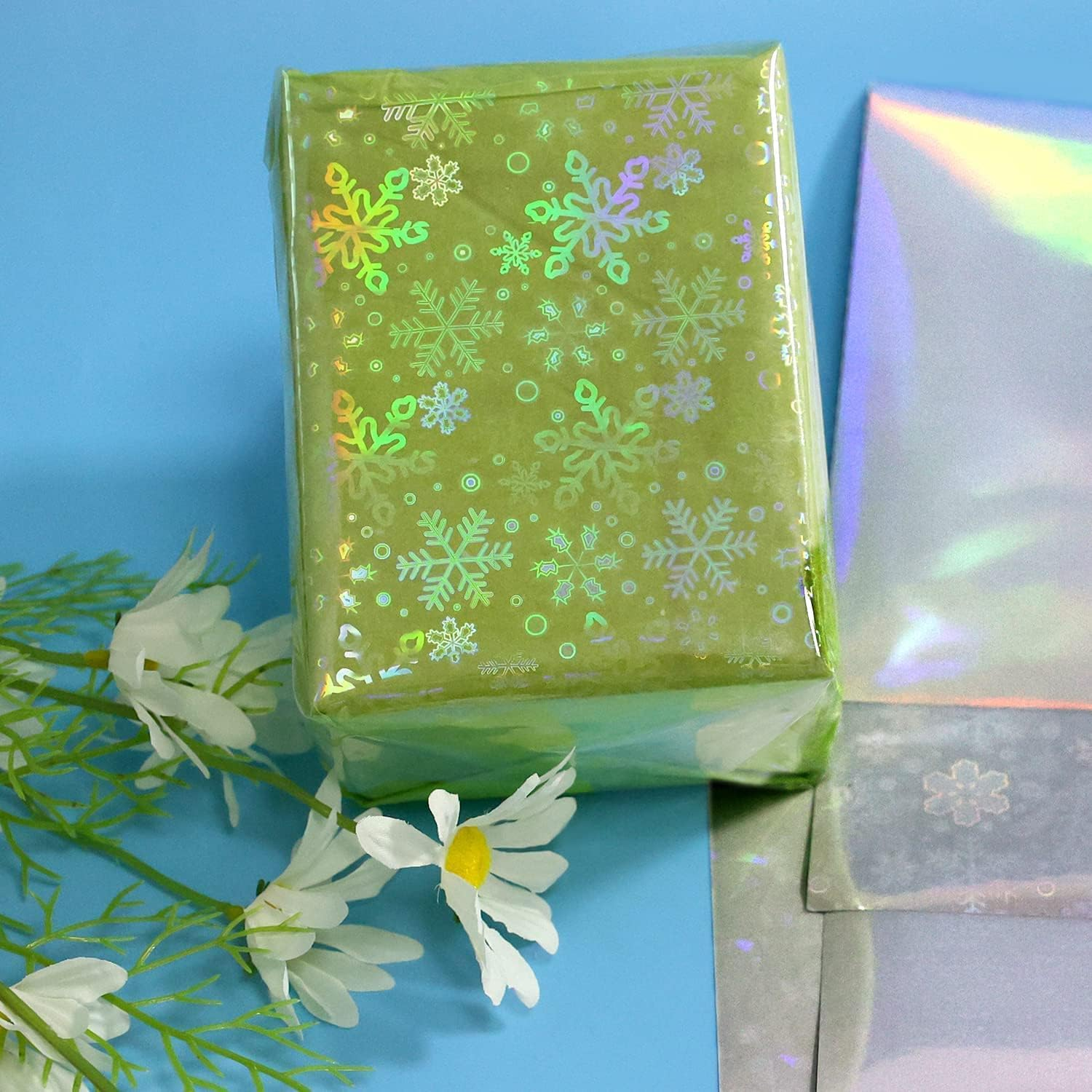 Yessmi Holographic Sticker Paper,16Pcs Vinyl Sticker Paper Rainbow Waterproof Sticker Paper,Rainbow Printable Paper,Rainbow Transparent,Rainbow YES639 YES639 image number 1