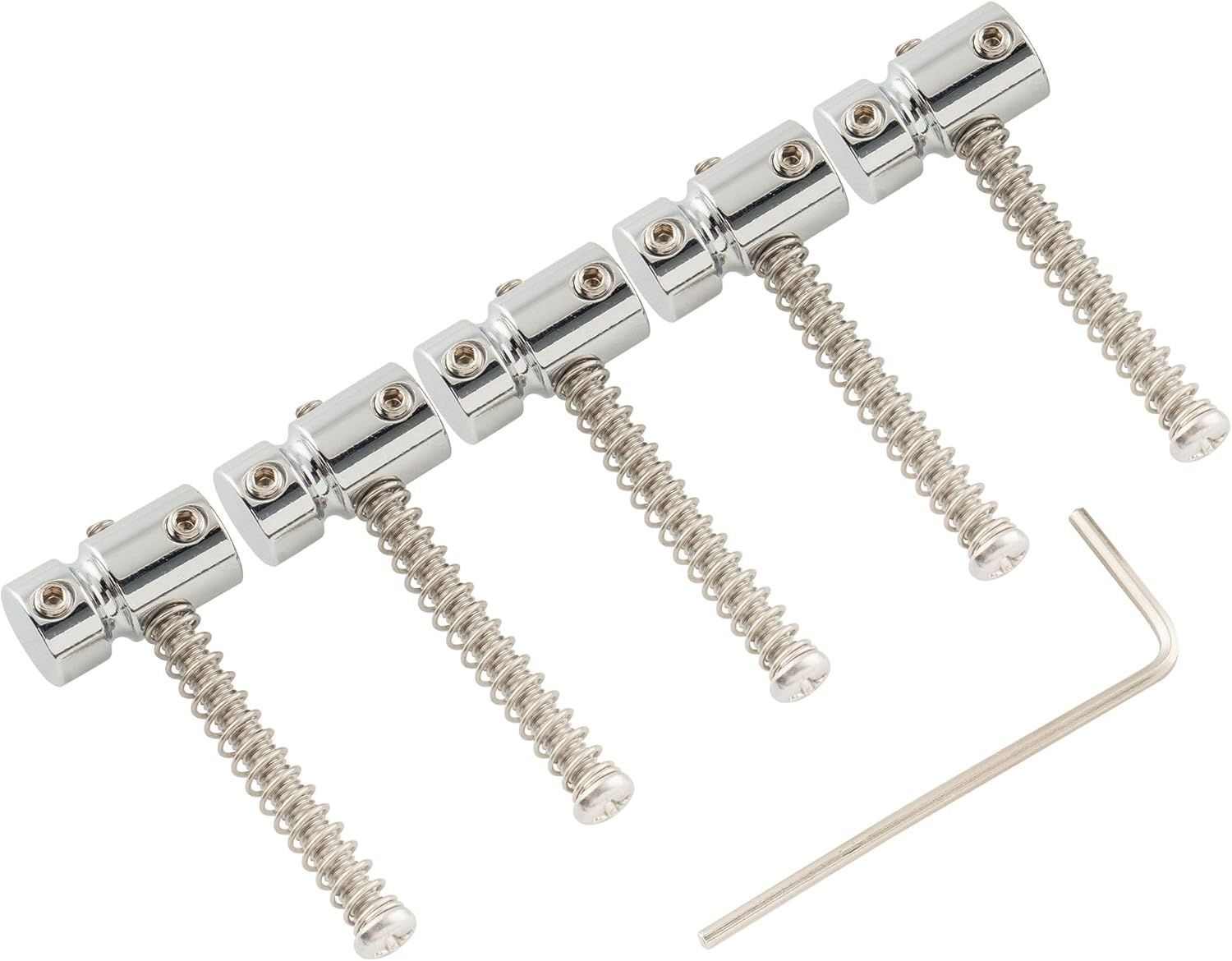 Musiclily Pro 17Mm Steel Bass Bridge Saddles for 5-String Precision and Jazz Bass, Chrome (Set of 5) - Black image number 5