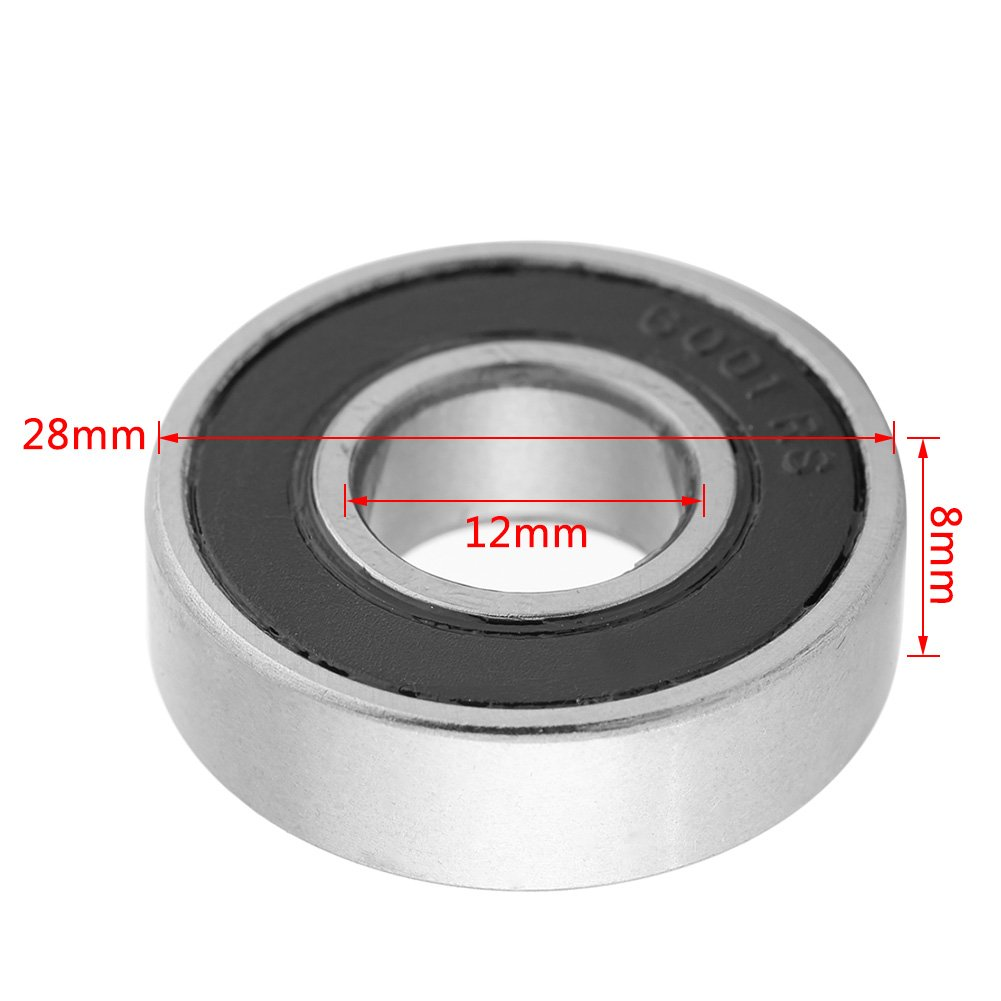 10 Pcs Multi-Use Rubber Sealed Deep Groove 6001-2RS Mini Ball Bearings(12X28X8Mm) image number 6