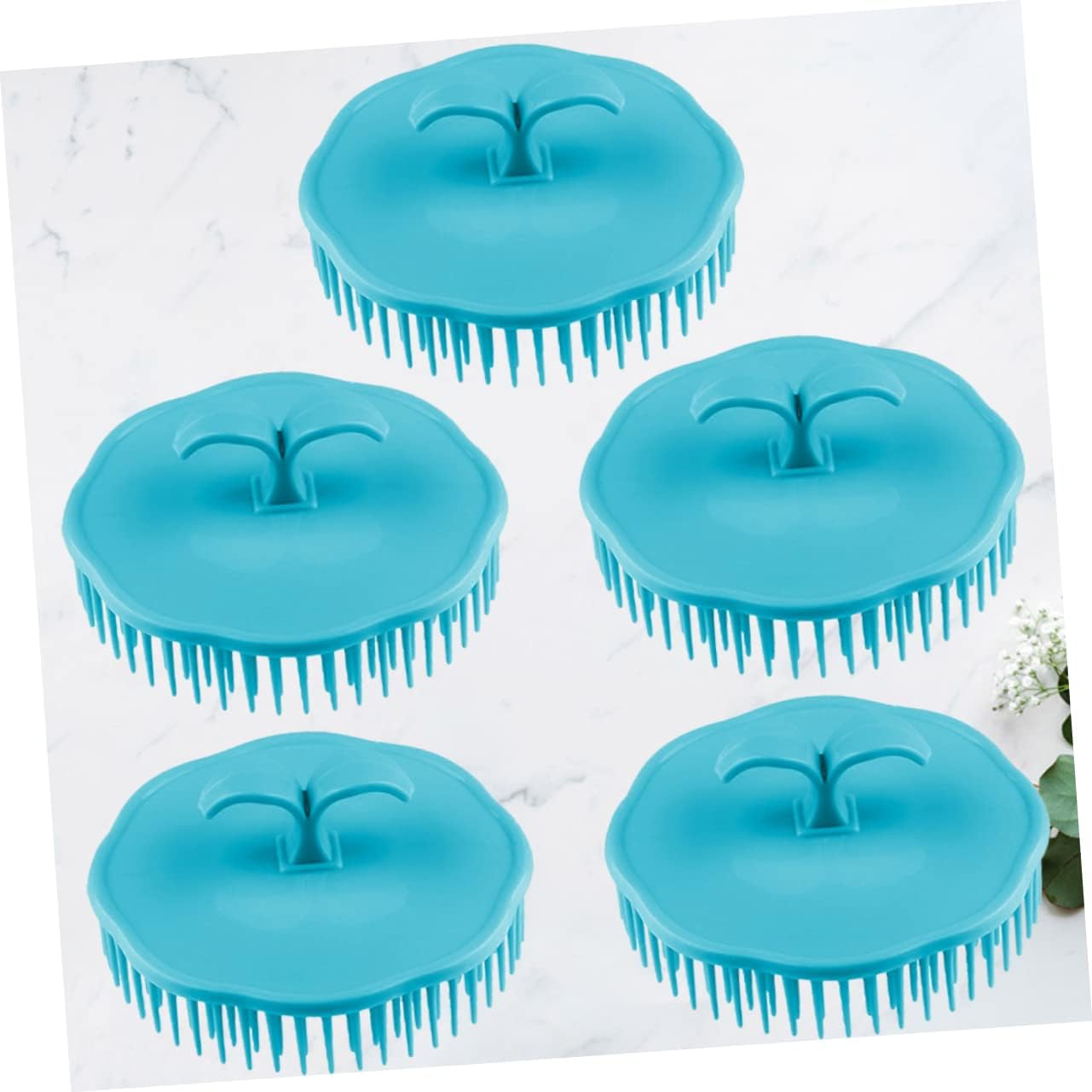 Healvian 5Pcs Pp Tpr Material Scalp Massage Brush Detangling Hair Brush Combs Hairdressing Tool Random Color image number 5