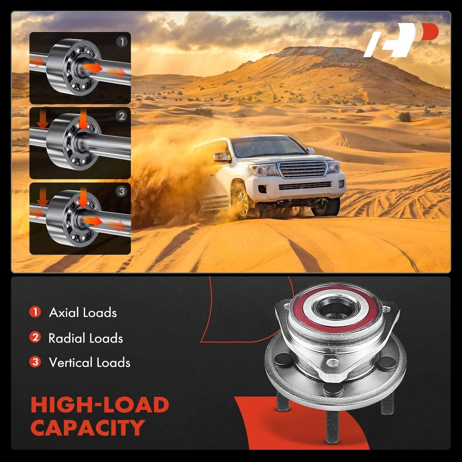 A-Premium Front Wheel Bearing and Hub Assembly with 5-Lug Compatible with Jeep Wrangler 2000-2006, Cherokee 1999-2001, TJ 2000-2006 image number 4