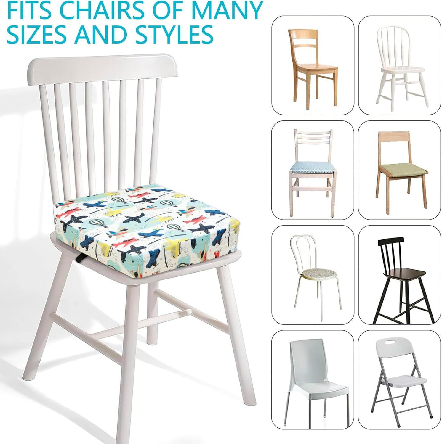 Child Dining Table Booster Seat,Chair Booster Seat,Travel Booster Seat,Booster Seat Pad,Kid Booster Seat,Non Slip Booster Seat,Cute Booster Seat Cushion for Dining Table Toddler Kids (Airplane) image number 6