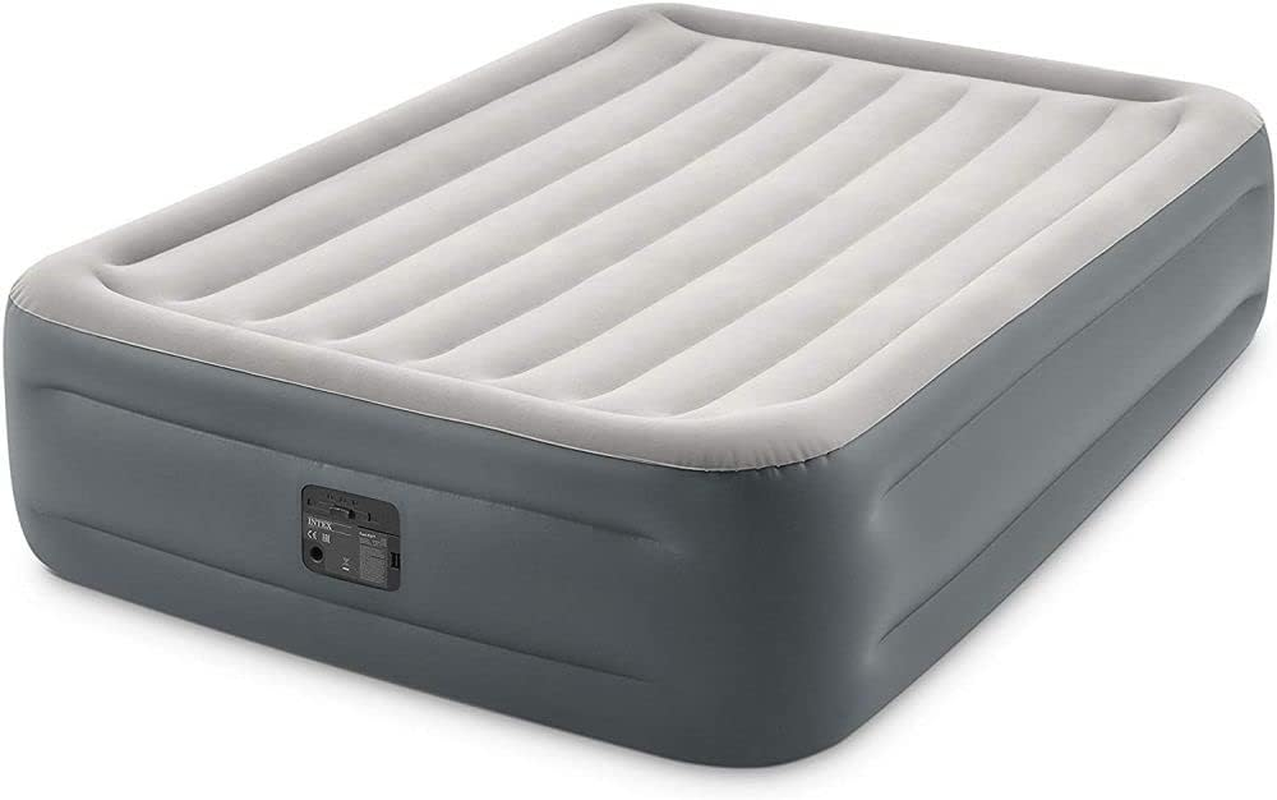 INTEX 64126NZ Dura-Beam plus Essential Rest Air Mattress: Fiber-Tech &ndash; Queen Size &ndash; Built-In Electric Pump &ndash; 18In Bed Height &ndash; 270Kg Weight Capacity image number 1