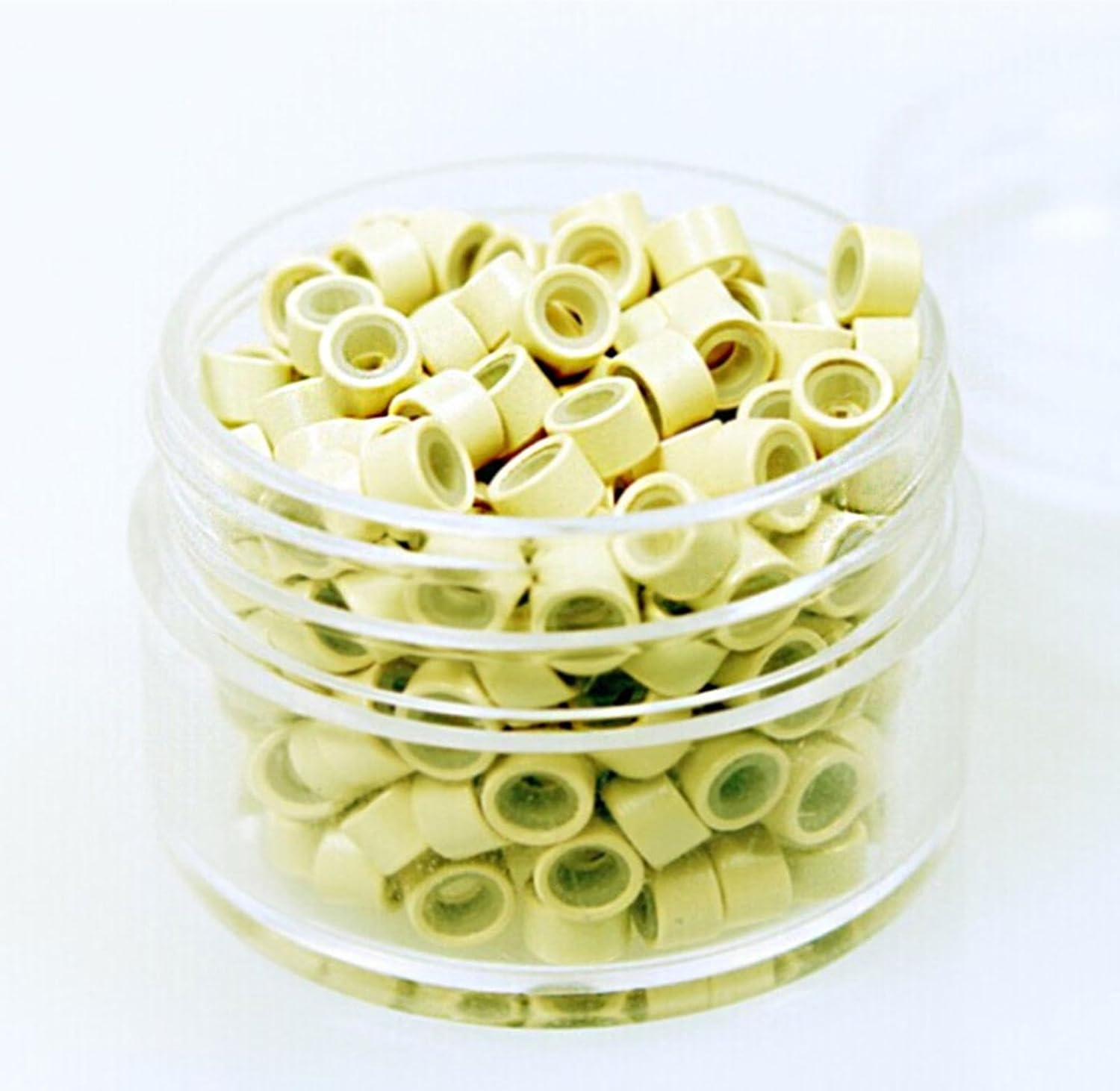 (Black) Silicone Nano Rings Hair Extension Set, Micro Rings and Nano Beads Hair Extension Set, Aluminum Rings, Silicone Coated Beads