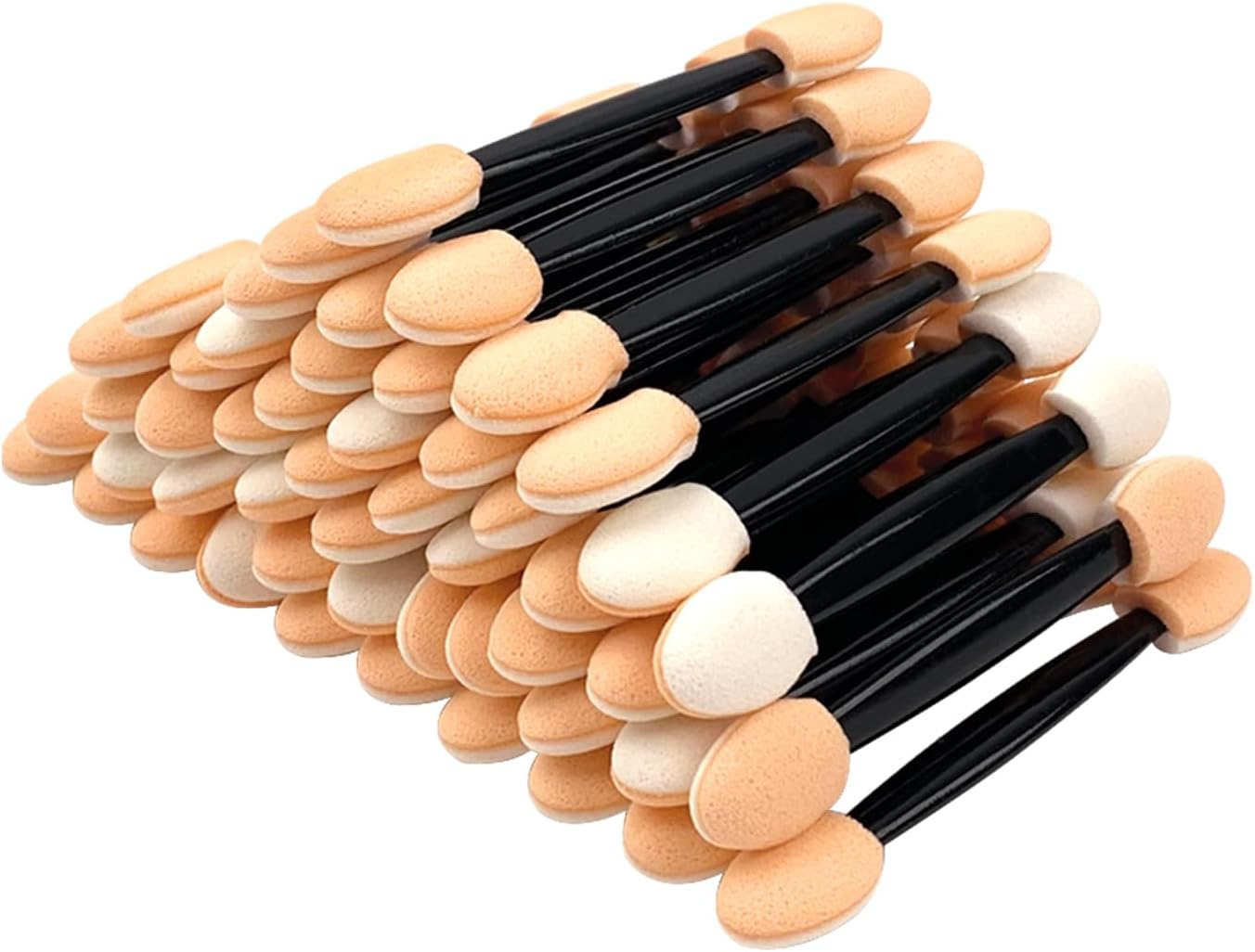 50PCS Disposable Eyeshadow Applicators,Sponge Tips Eye Shadow Applicator Sticks Double Sided, Suitable for Home and Travel Use
