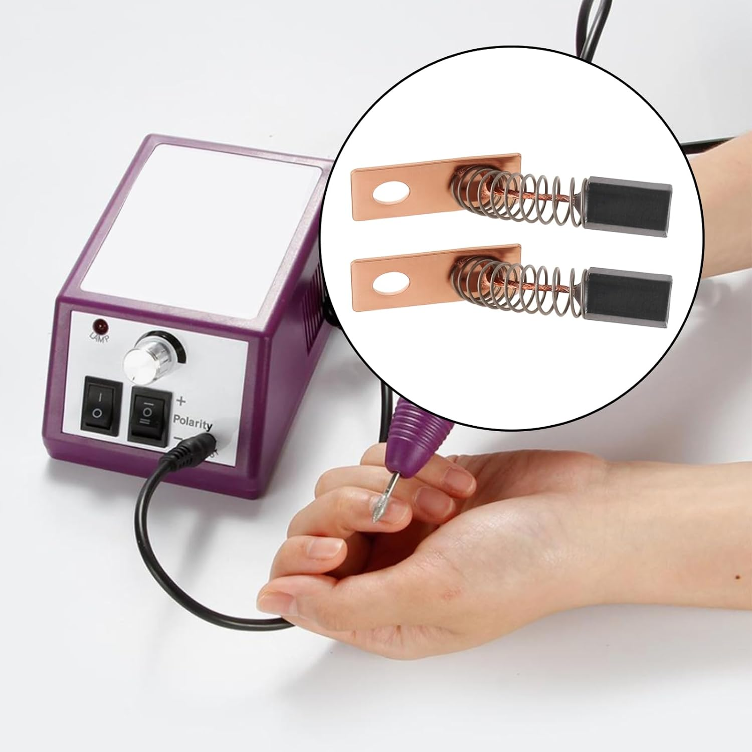 SG Store 4Pcs Carbon Brush 4X3X3Mm Compatible with Marathon Nail Drill Electric Manicure Machine image number 1