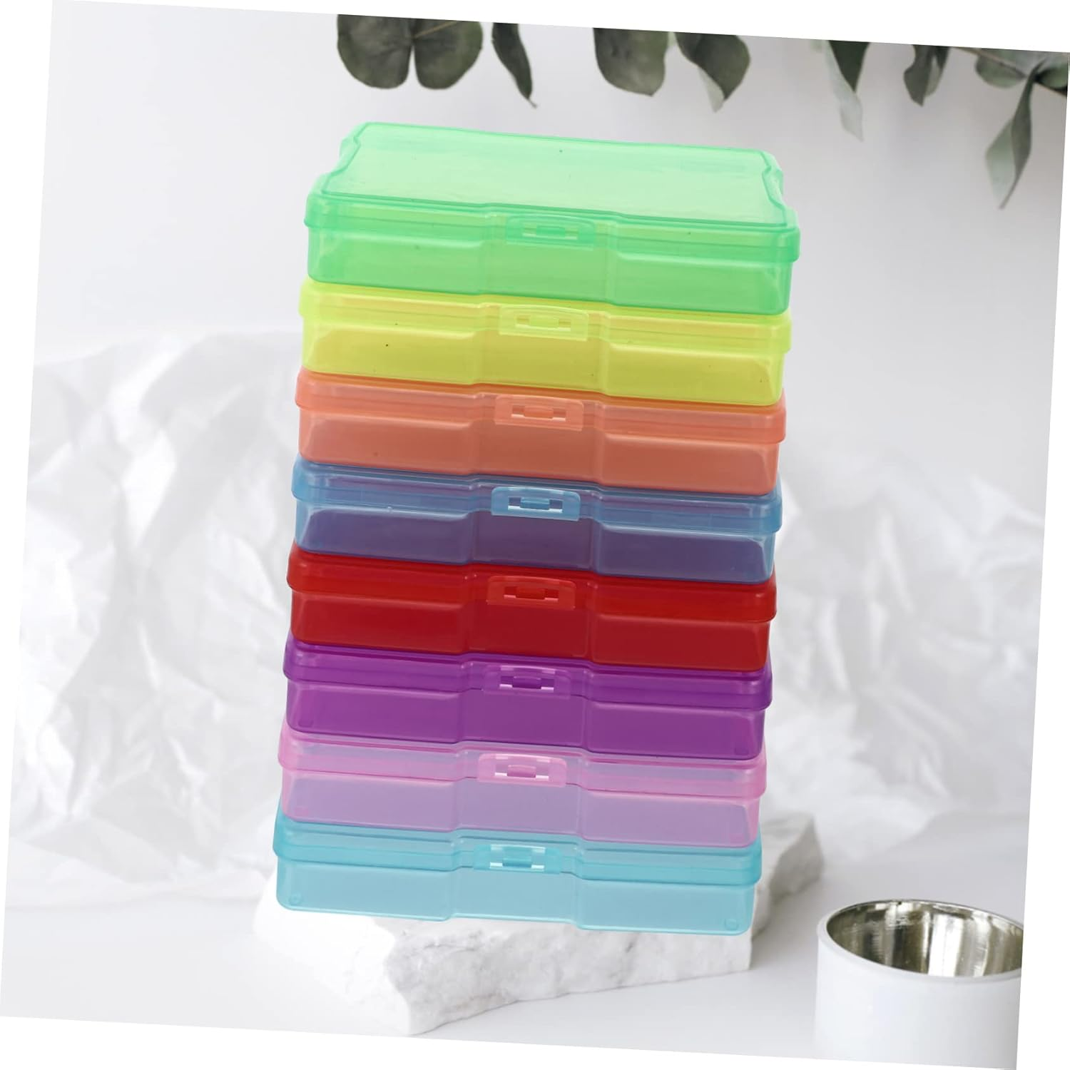 8Pcs Plastic Photos and Jewelry Storage Boxes Multipurpose Postcards Organizer for Home Office Mixed Colors 4X6 Inch Photo Holder for Document and Accessories Sorting image number 1