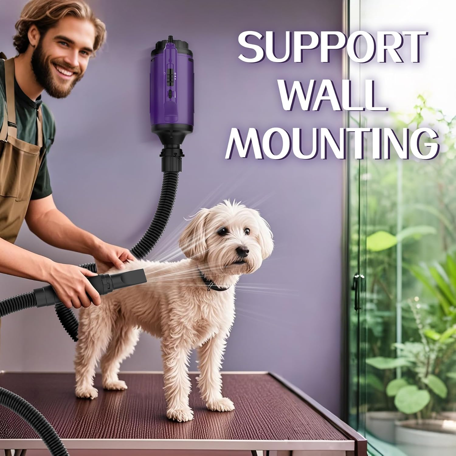 Dog Dryer High Velocity Professional Dog/Pet Grooming Force Hair Dryer/Blower (SMD-06P) - Orange image number 6