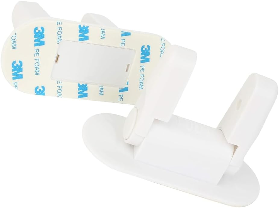 Ranqisys Door Lever Lock (2 Pack), Child Proof Safety Locks for Door Handles &ndash; Adhesive Installation, Easy to Use, Durable Baby Safety Lock, White image number 1
