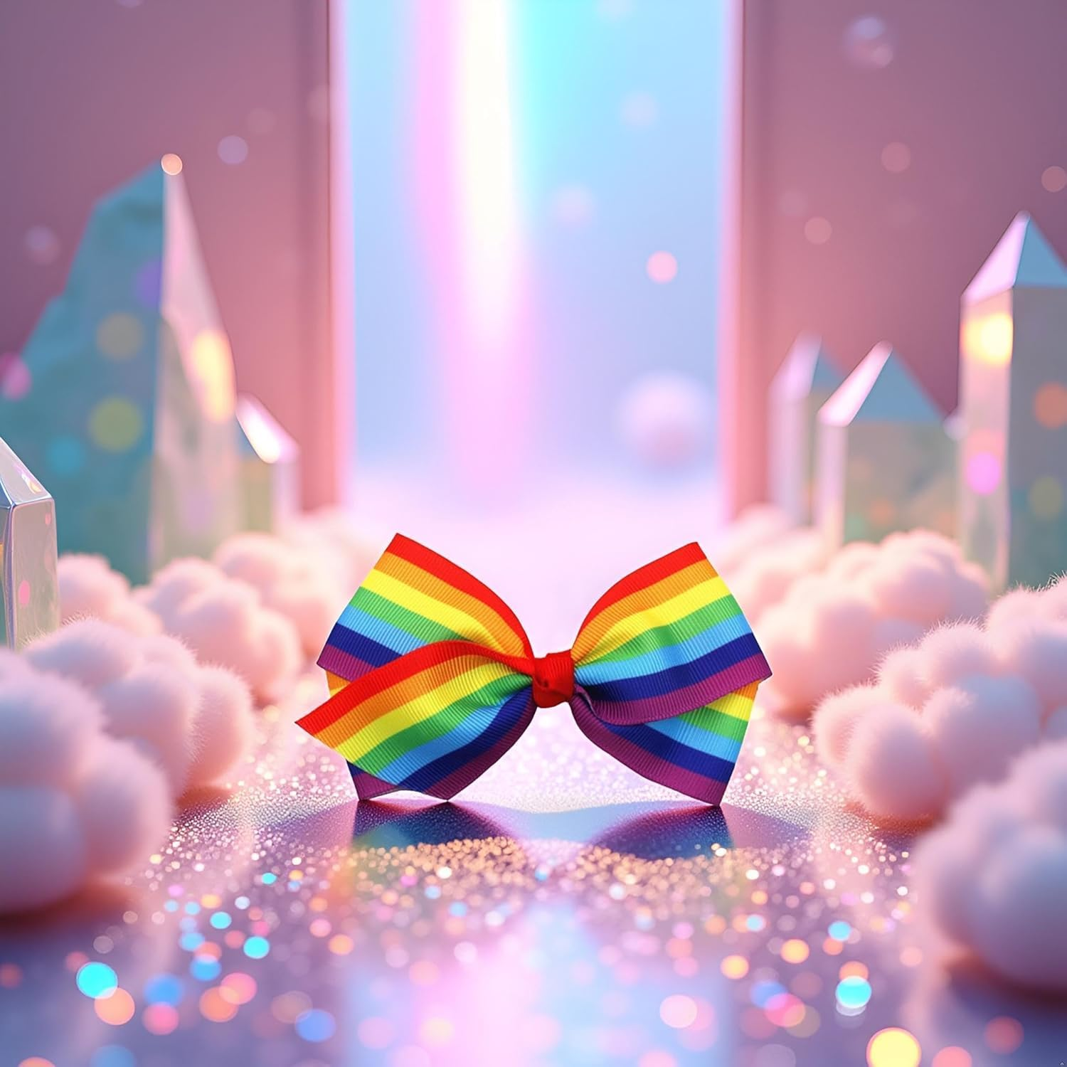 2 Pcs Rainbow Hair Clips Hair Bow for Women Girls Rainbows Hairs Accessories Pride Day Hair Accessories,Ribbon Hair Clip,Clips and Barrettes (4Inch Rainbow) image number 1