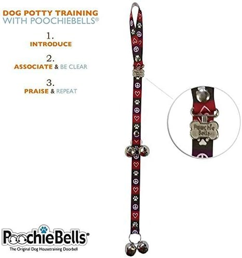 Poochiebells Verified Potty Training Dog Doorbells, Simple and Effective Puppy Housetraining Bell Tool with Easy, Step-By-Step Instructions, Dog'S Life Collection image number 3