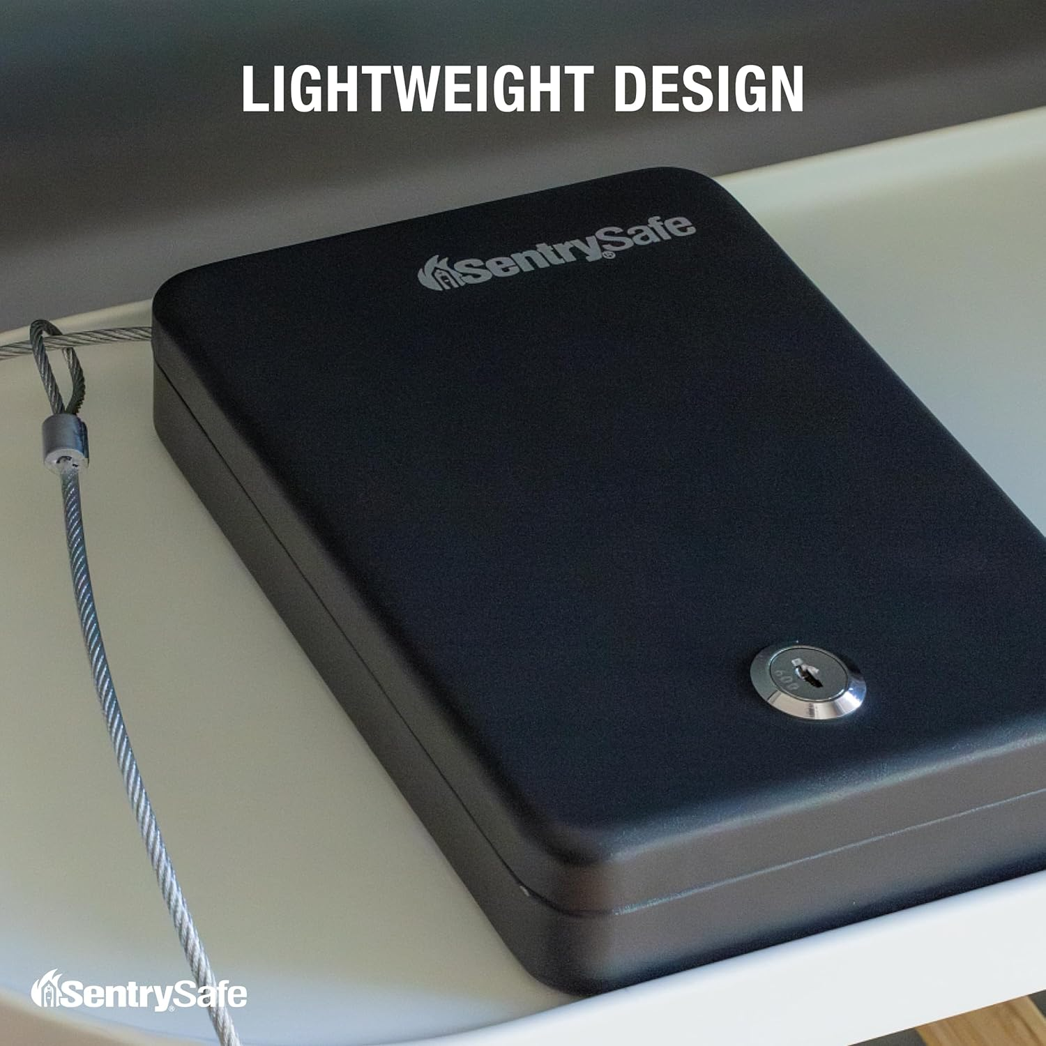 Sentrysafe P005K Safes Portable Lock Box with Key, 0.05 Cubic Feet, Black