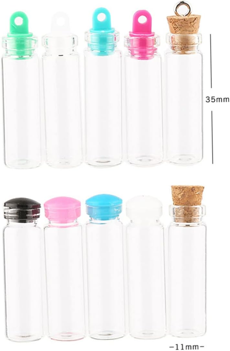 COHEALI 50Pcs Small Mini Glass Jars Decorative Bottles Corks for Diy Wish Perfume Decorative Projects image number 2