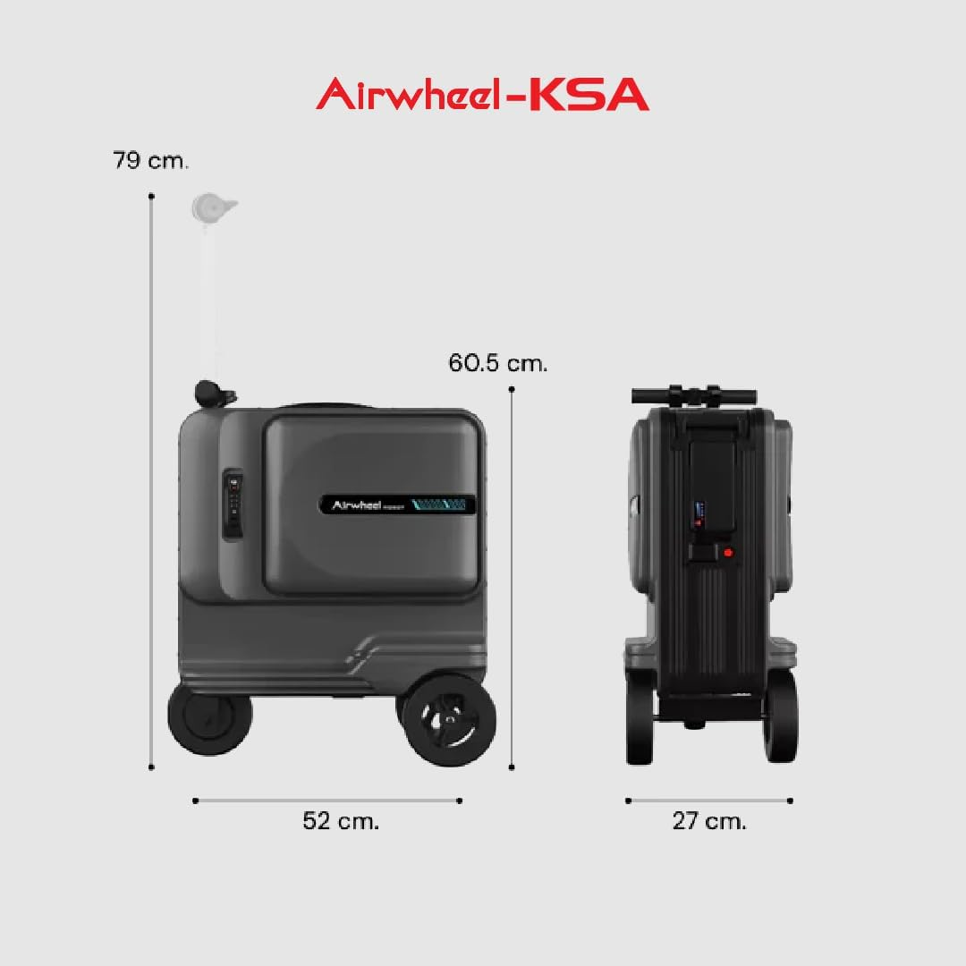 Airwheel SE3T Electric Scooter Suitcase - Black | 48L Innovative Travel Luggage, Motorized Electric Luggage Scooter for Effortless Travel with Removable Battery (Official Dealer in Australia) image number 1