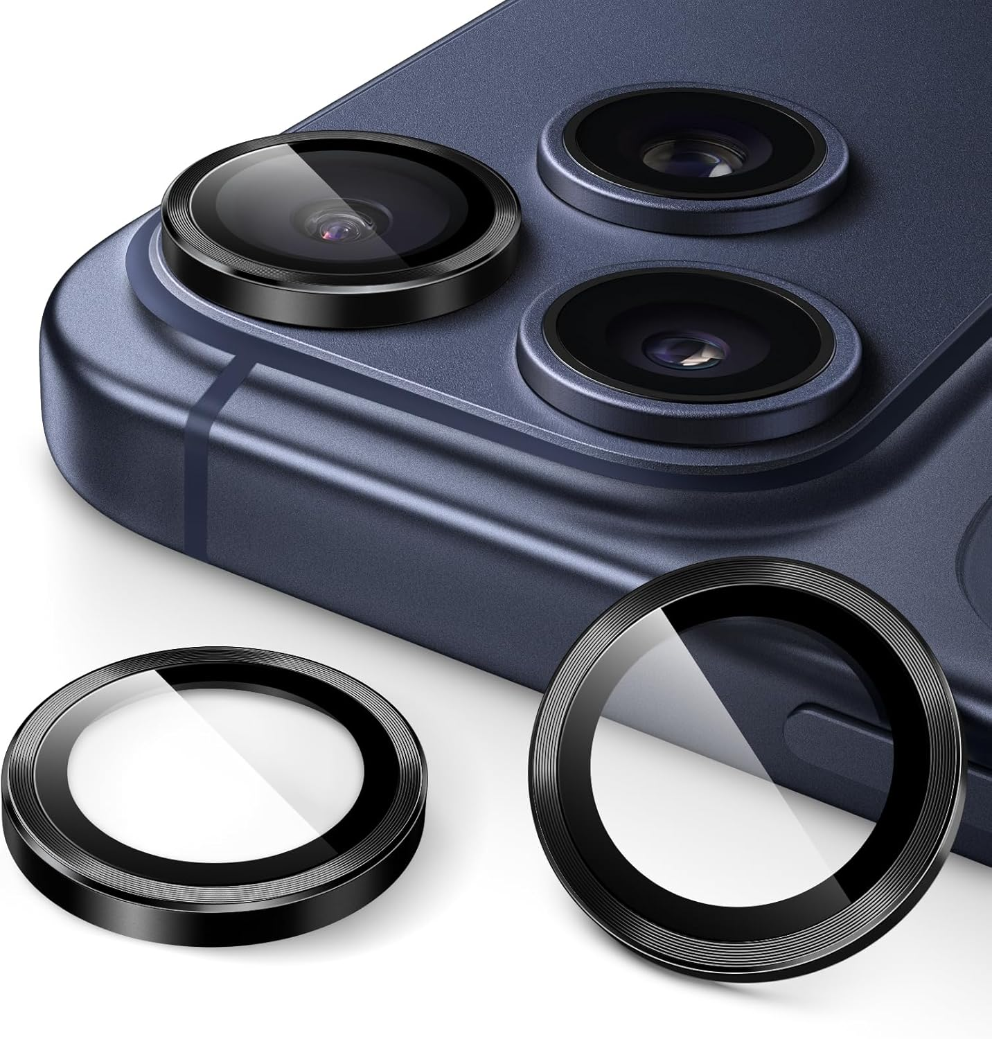 Jetech Camera Lens Protector for Iphone 17 Pro 6.3-Inch and Iphone 17 Pro Max 6.9-Inch, 9H Tempered Glass Metal Individual Ring Cover, Easy Installation Tray, HD Clear, 1 Set (Orange)