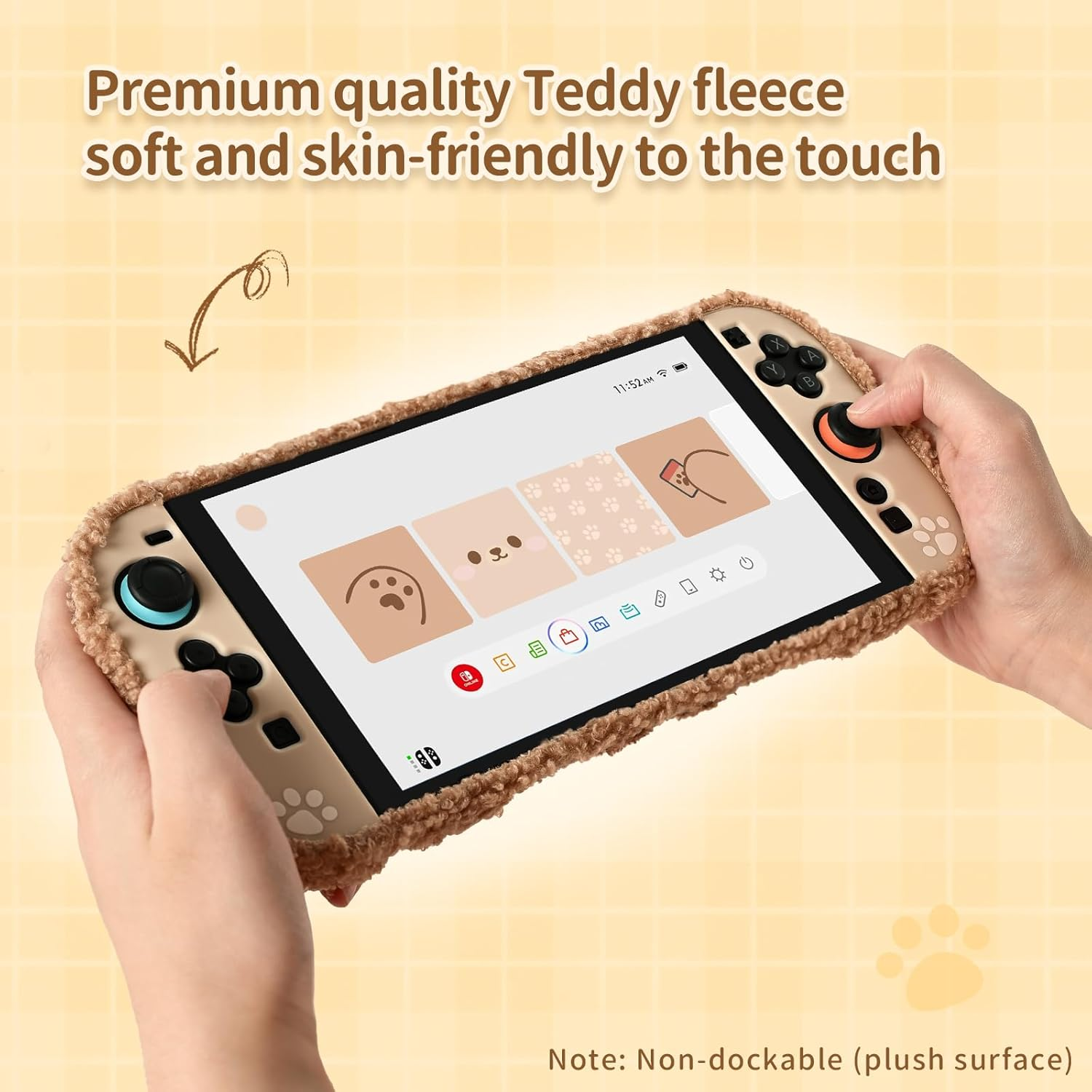 Geekshare Plush Case Compatible with Switch 2 (2025), NS2 Protective Cover for Switch Console and Grip Joy Controller, Plush Bear image number 4