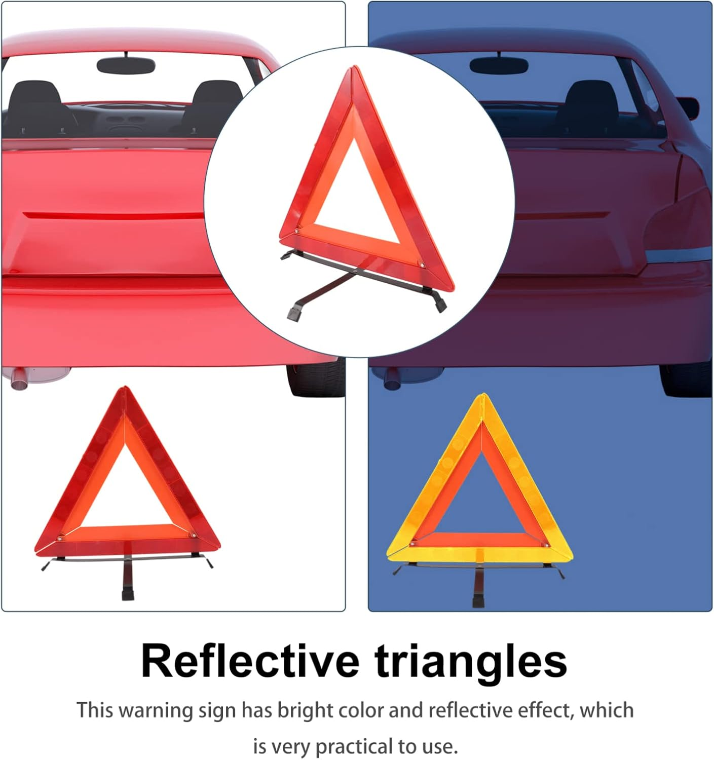 Road Safety Reflective Triangle for Vehicles Trucks Car Road Warning Triangle Frame Reflector Roadside Safety Reflective Tape image number 4