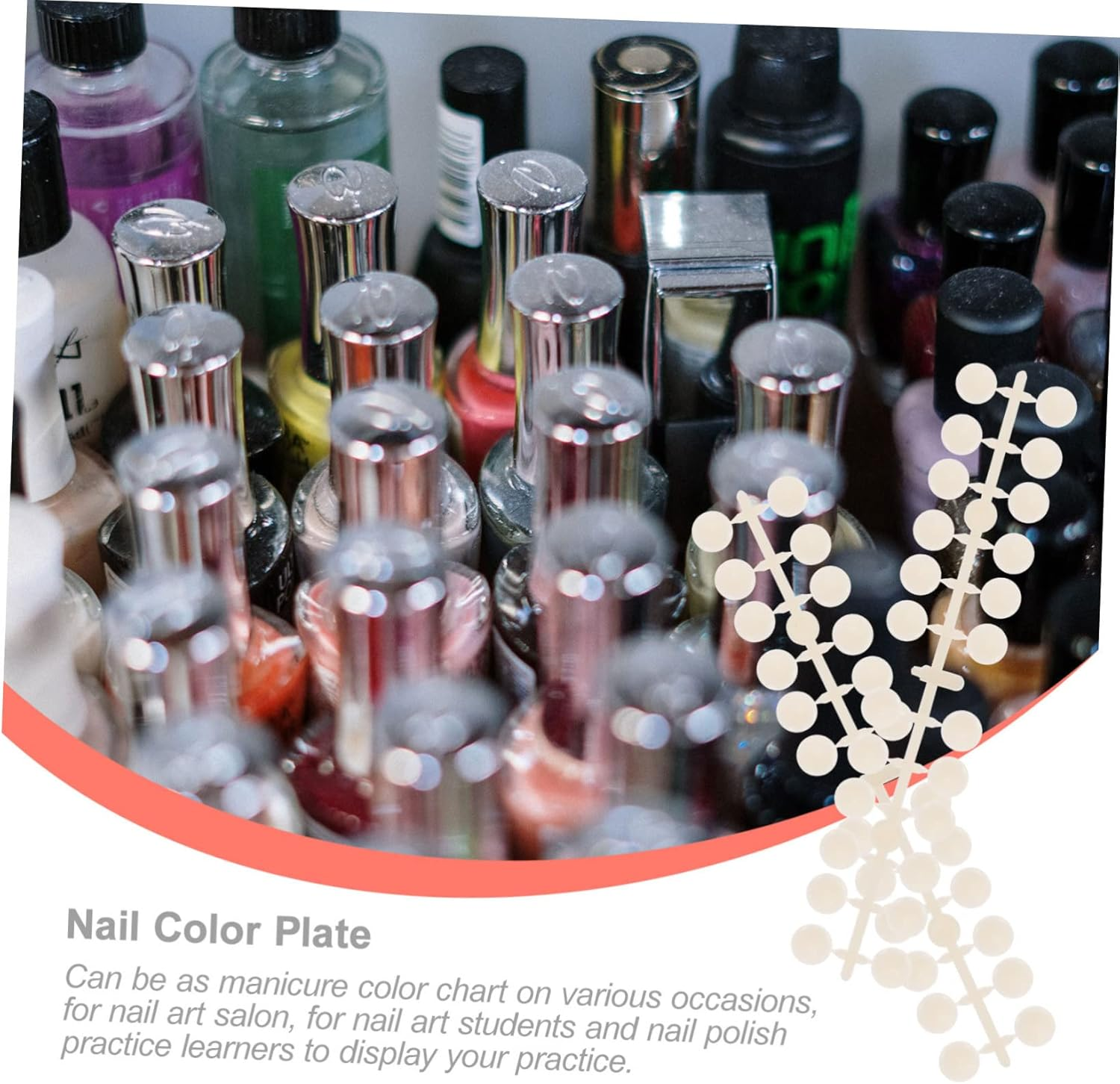 DEARMAMY 4Sets round Model Nail Polish Display Tips Nail Art Display Board Tip Art Tools