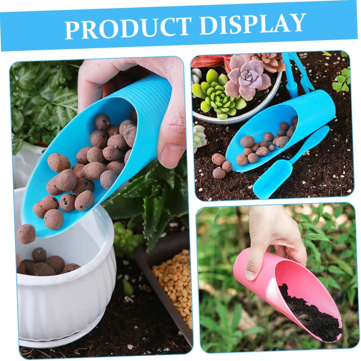 Sosoport 5Pcs Plastic Soil Scoop Garden Shovels for Succulent Planting, Multi-Color Potting Scoops Lightweight Soil Digging Tools for Bonsai and Indoor Gardening image number 6