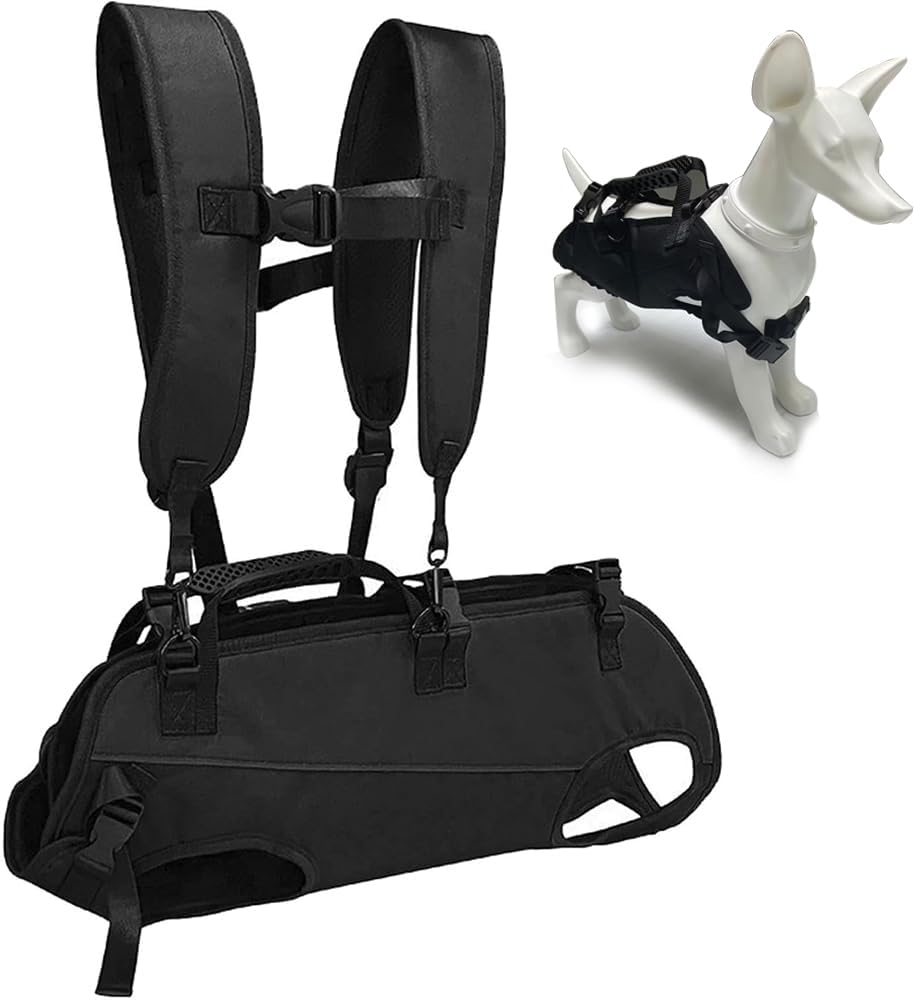 RUTREZOGO Adjustable Dog Lift Harness & Sling Carrier &ndash; Portable Full-Body Pet Backpack for Small Dogs, Front Leg Support for Arthritis, Hip Dysplasia, Hiking, Biking, Motorcycle Travel (M) image number 4