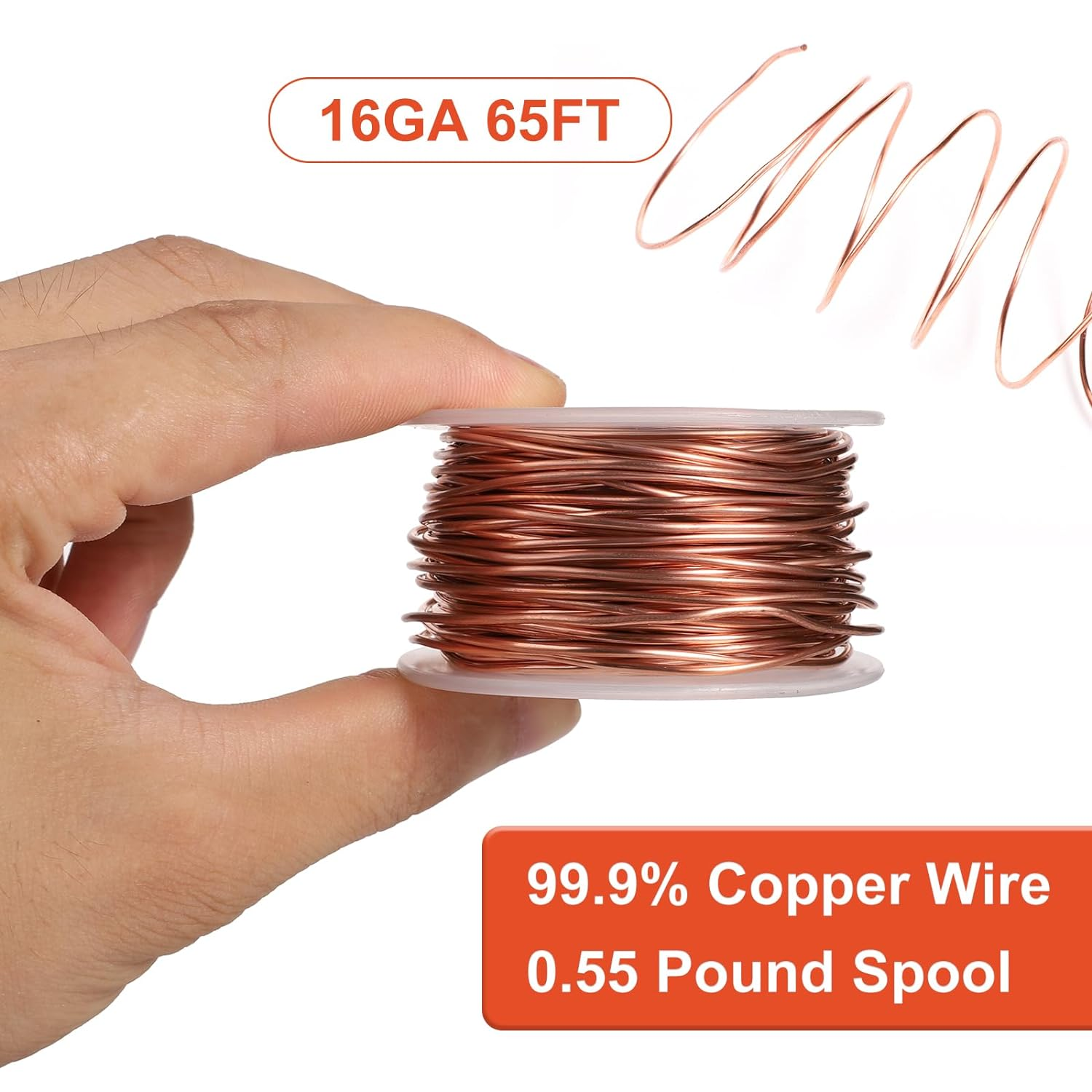 Electroculture Gardening Antenna, 65 Feet 1.3Mm Pure Copper Wire Gardening Copper Wire Craft Bare Copper Wire 16 Gauge 99.9% Soft Copper Wire for Gardening, Growing Plants and Vegetable, Crafting