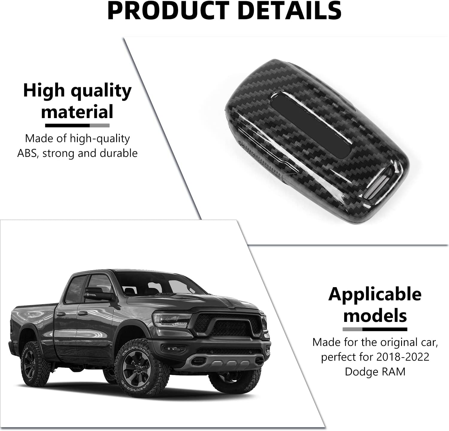 RAZPOY Key Fob Cover Compatible with for 2018-2023 Dodge RAM 1500 2500 3500 image number 6