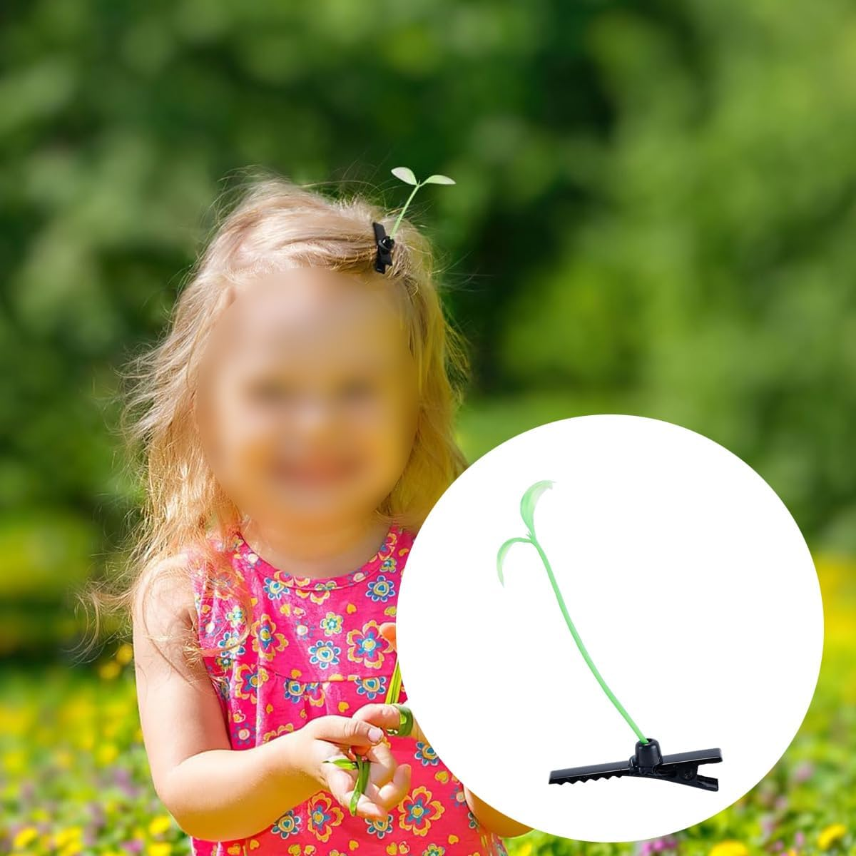Hoite 50 PCS Bean Sprout Hair Clips Little Grass Barrette Plant Hairpins for Women School Party Christmas Ornaments image number 2