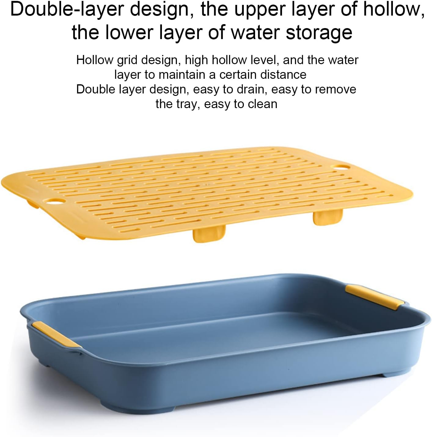 Rabbit Cat Litter Tray, Rabbit Toilet, Small Animal Cat Litter Tray, Potty Trainer, Rabbit Cage Toilet, Cat Litter Tray for Small Animals, Rabbits, Guinea Pigs (Large Dark Blue) image number 1