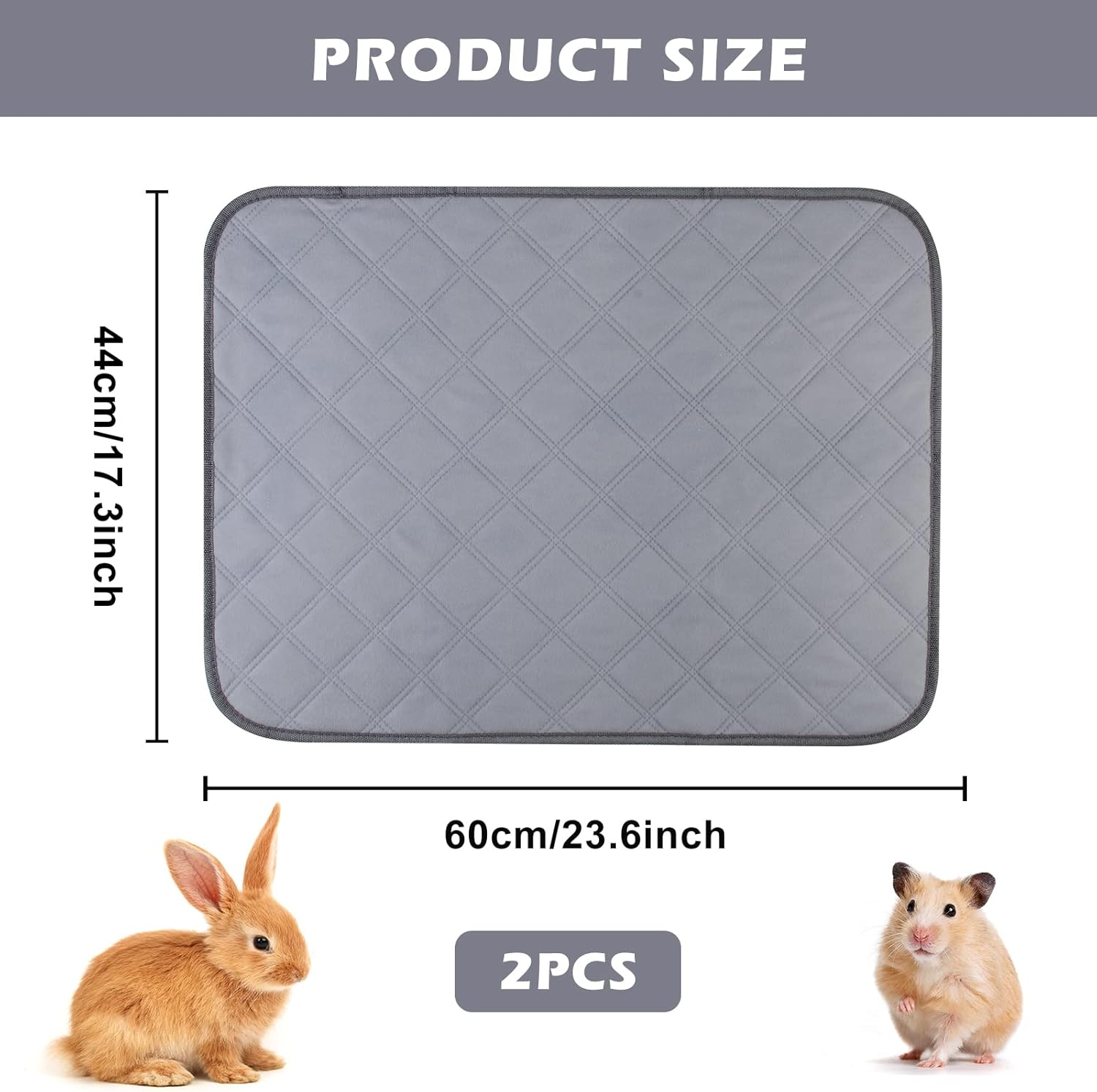 PIPI Pads for Guinea Pigs, Cage Inserts, Pads for Pets, Carpet for Guinea Pig Cage, Washable Small Animal Pee Pads, Super Absorbent PIPI Pad for Small Animals, Non-Slip image number 6