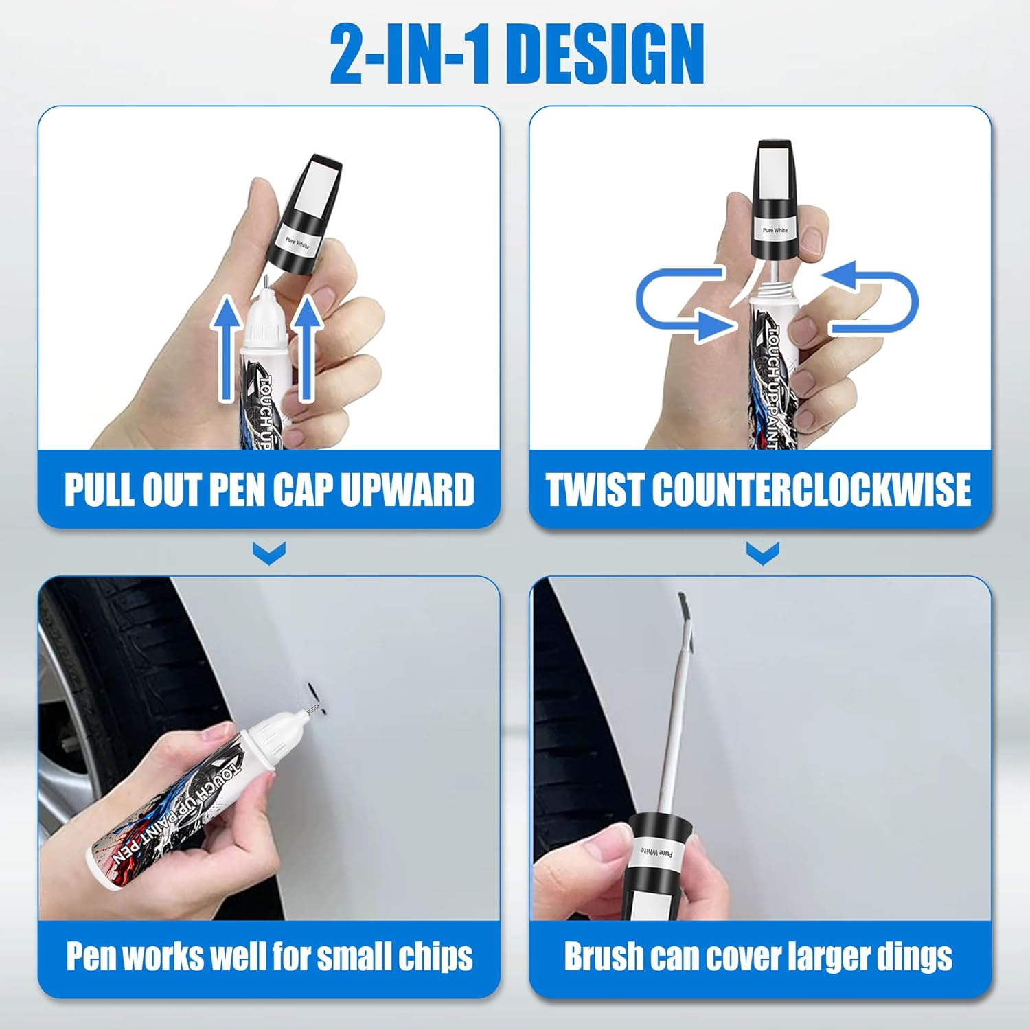 Touch up Paint for Cars, White Car Paint Touch Up, Car Paint Scratch Repair, Auto Paint Repair Pen, Professional Seamless Coverage, Color Accurate, Long Lasting Adhension, Fast Drying - Universal Grey image number 6