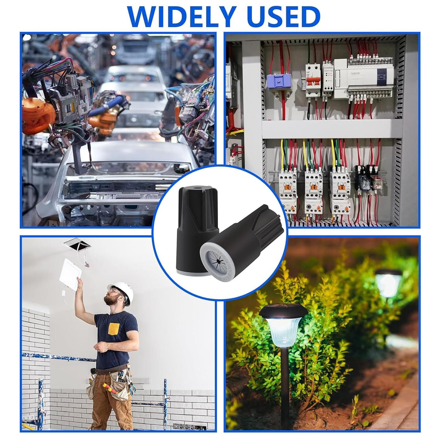 Snokay 30 PCS Waterproof Wire Connectors, Outdoor Electrical Cable Terminal Twist Nuts Cap, for Wet Location Installation, Landscape Lights, Irrigation Valves, Black image number 4