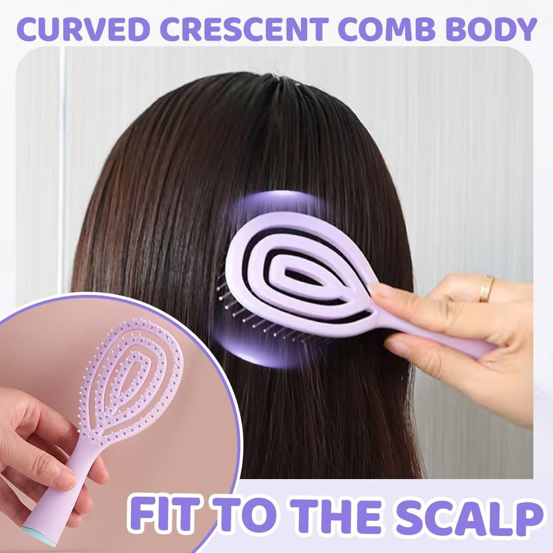 IBXWMNG Curling Brush, Hair Brush, Hair Brush, Suitable for Styling Hair and Massaging Scalp image number 1