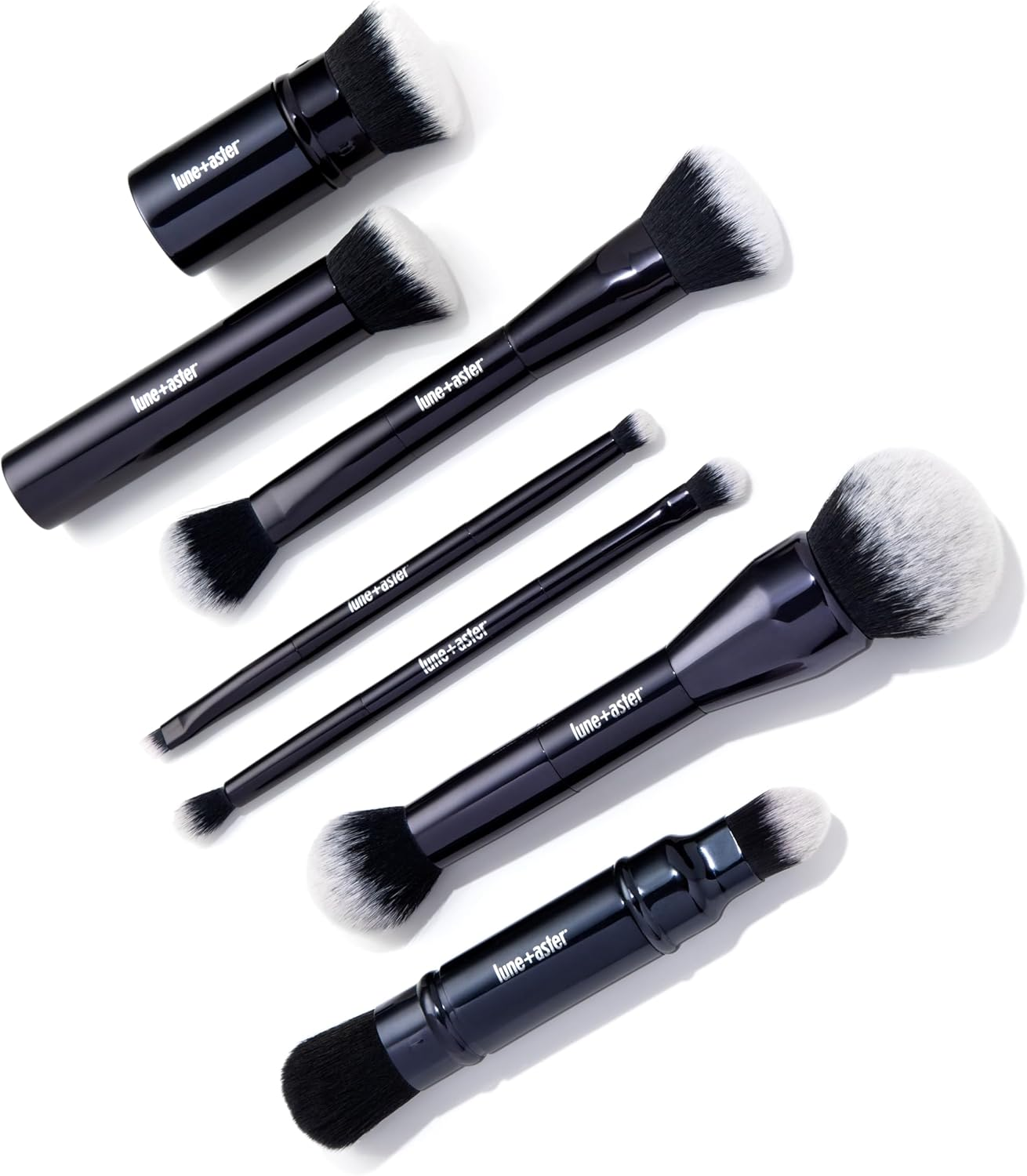 Lune+Aster Eyeshadow Duo Brush - Multi-Tasking, Dual-Ended Vegan Eyeshadow Duo Brush.
