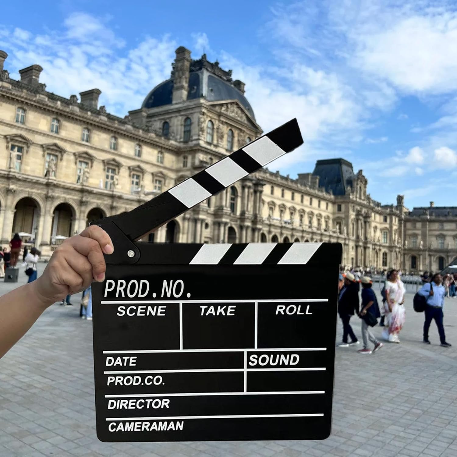 Hollywood Directors Clapboard with Erasable Pen - 10.63X11.8 Inch Black Film Clapper Board for Movie Theater Props, Photography Studio, Video & Television Production - Vintage Wooden Slate image number 6