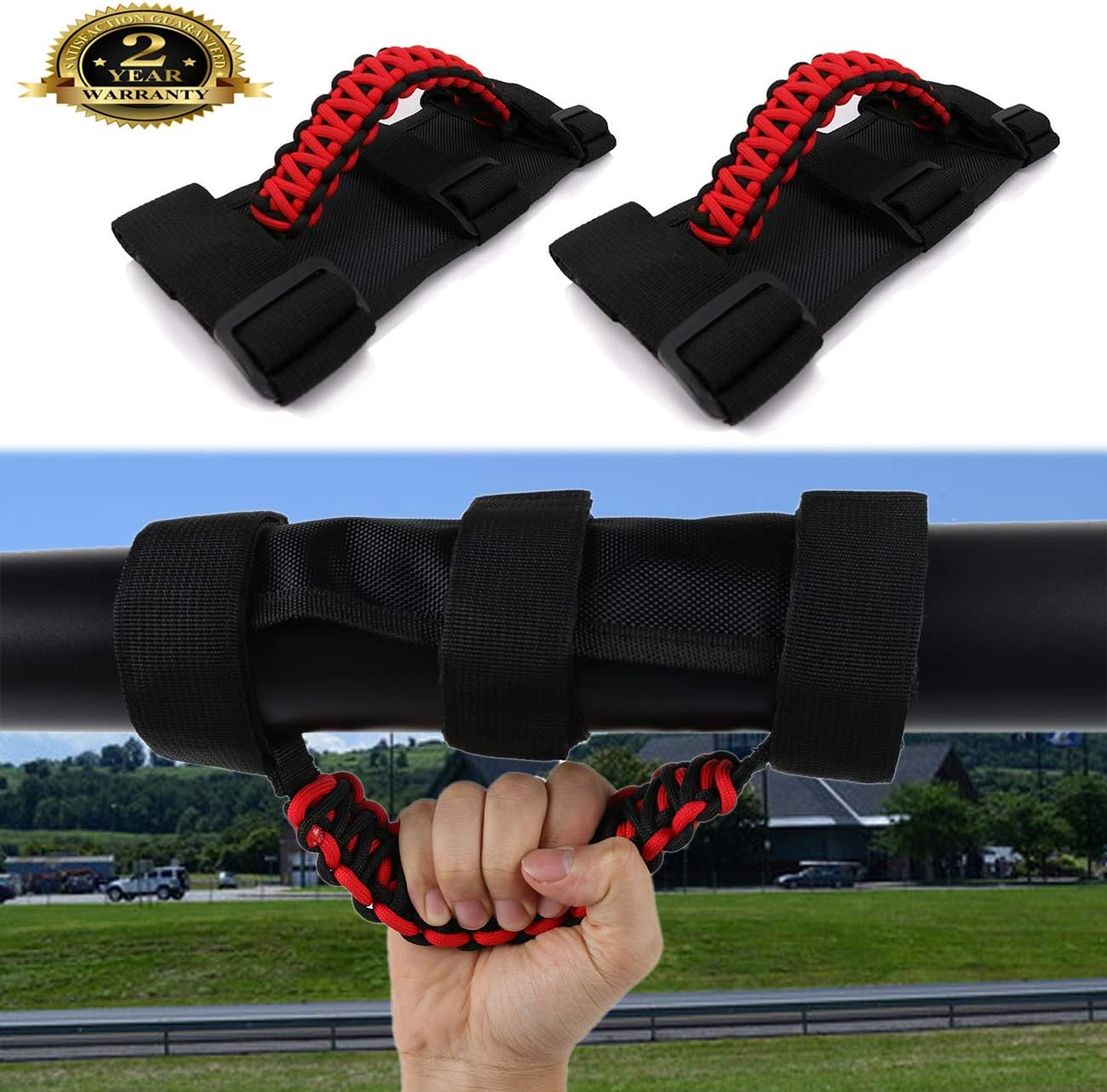 Roll Bar Grab Handles Grip Handle for Wrangler YJ TJ JK JL JLU JT Sports Sahara Gladiator Freedom Rubicon X & Unlimited 1987-2022 image number 4